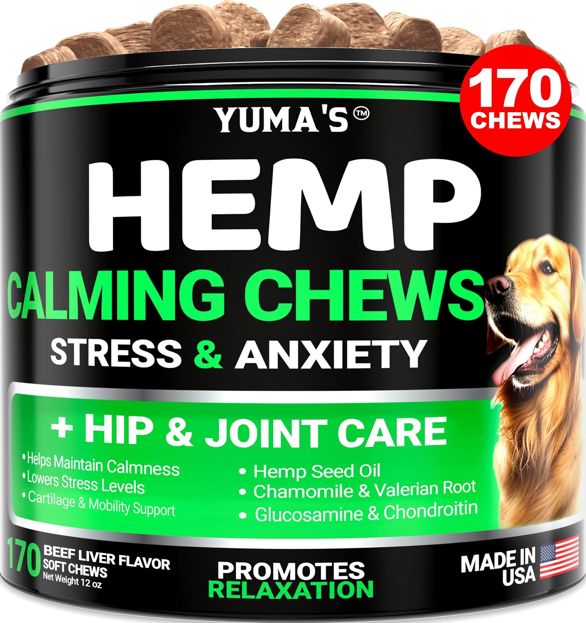 Hemp Calming Chews for Dogs 170 Count Anxiety Relief Beef Flavor Hemp Calming Chews for Dogs 170 Count Anxiety Relief Beef Flavor
