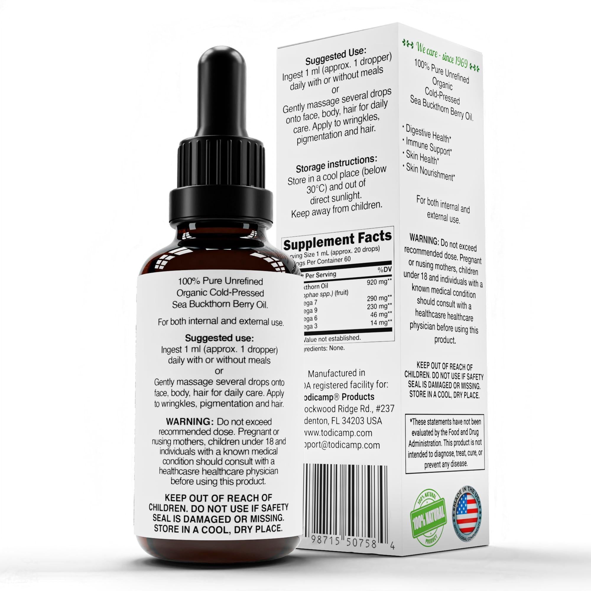 Organic Sea Buckthorn Oil 1 fl oz Cold Pressed Sea Buckthorn Berry Oil Seabuckthorn for Face Hair Body & Supplement Organic Sea Buckthorn Oil 1 fl oz Cold Pressed Sea Buckthorn Berry Oil Seabuckthorn for Face Hair Body & Supplement