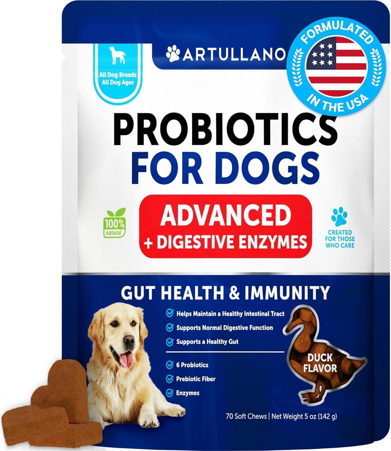 Probiotics for Dogs 70 Chews Duck Flavor Gut Health & Prebiotics Probiotics for Dogs 70 Chews Duck Flavor Gut Health & Prebiotics