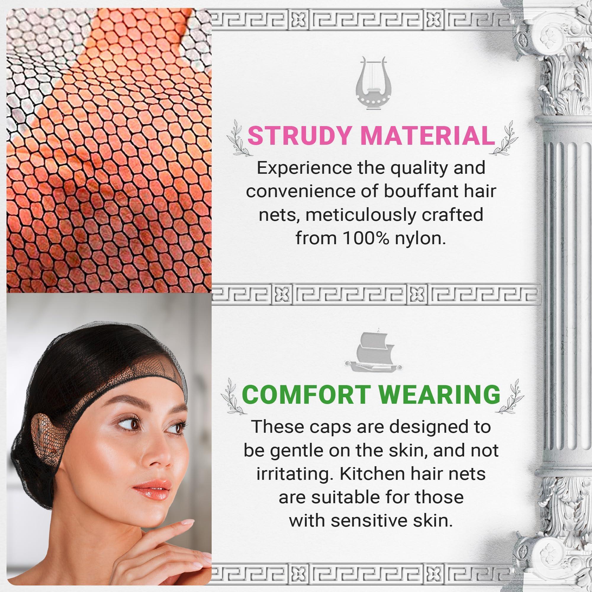 Black Disposable Hair Net 28 Inch 100 Pack Micro Nylon Bouffant Hair Nets. Bouffant Caps Disposable with Elastic Edge Stretchable Hairnets for Foodservice Industrial Use Black Disposable Hair Net 28 Inch 100 Pack Micro Nylon Bouffant Hair Nets. Bouffant Caps Disposable with Elastic Edge Stretchable Hairnets for Foodservice Industrial Use