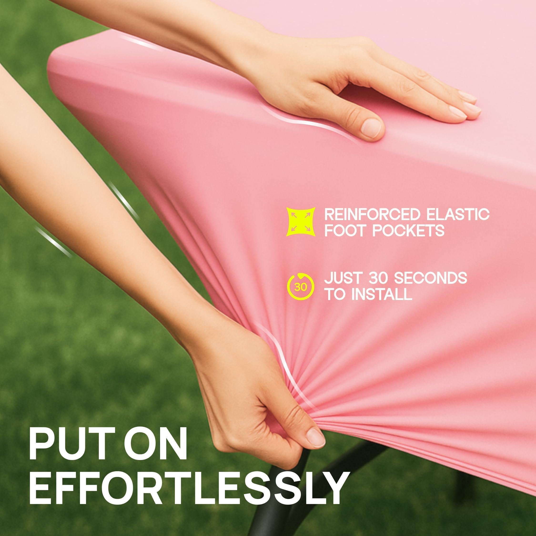 Pink Spandex Table Covers 6ft 2 Pack Elegant Durable Stretchy 6ft Table Cover Fitted Wrinkle and Stain Resistant Elastic Leg Pockets Pink Spandex Table Covers 6ft 2 Pack Elegant Durable Stretchy 6ft Table Cover Fitted Wrinkle and Stain Resistant Elastic Leg Pockets