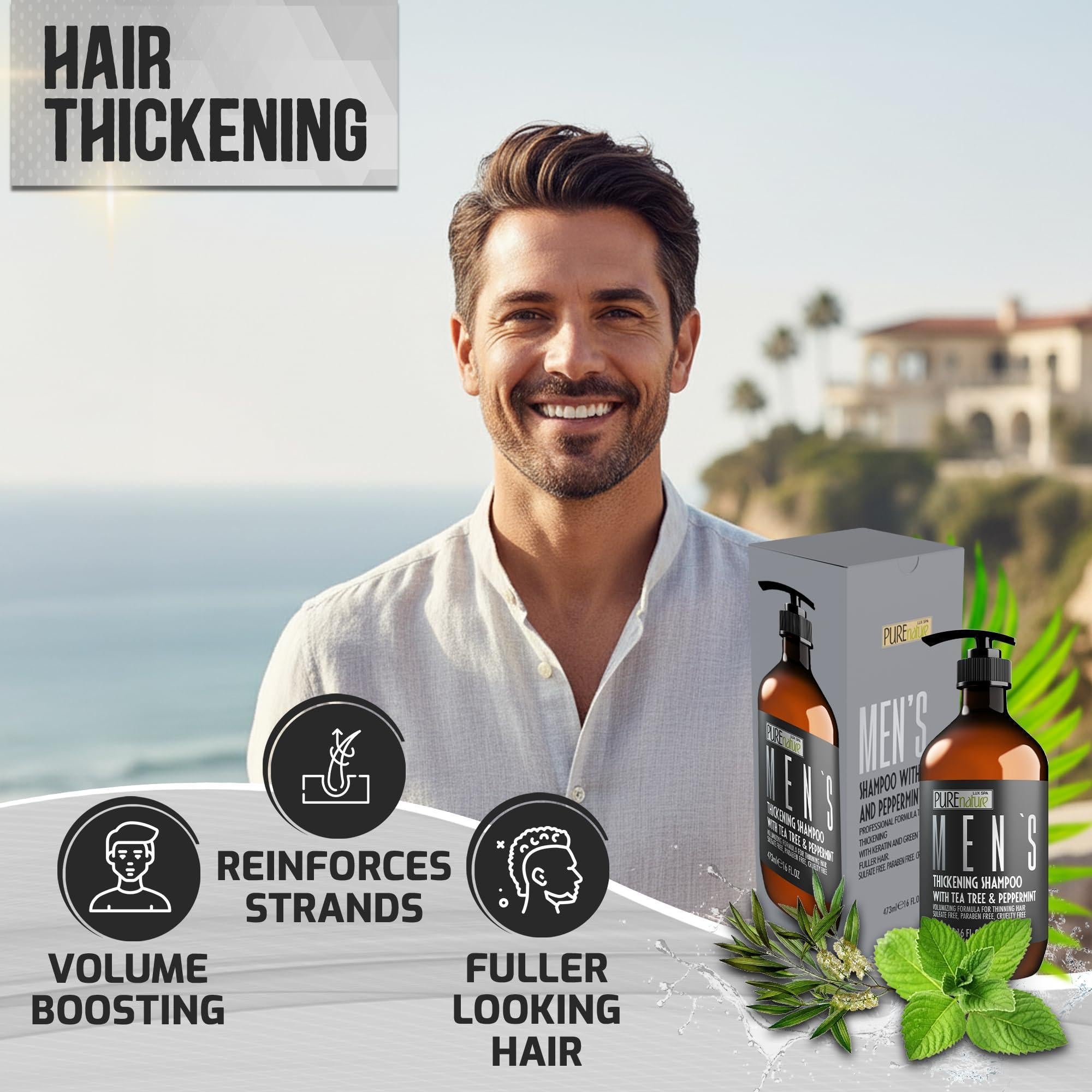 Mens Shampoo Sulfate Free for Thinning Hair 16 Fl Oz Volumizing and Hair Thickening Salon Grade Professional Formula for Thin and Fine Hair Men Strengthening Paraben Free Shampoo Mens Shampoo Sulfate Free for Thinning Hair 16 Fl Oz Volumizing and Hair Thickening Salon Grade Professional Formula for Thin and Fine Hair Men Strengthening Paraben Free Shampoo