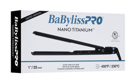 BABYLISSPRO NANO TITANIUM LIMITED EDITION BLACK AND BLUE 1 INCH ULTRA-THIN FLAT IRON