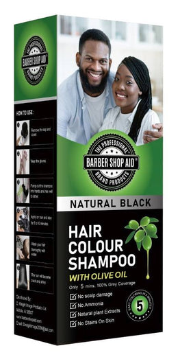 Barber Shop Aid Natural Black Hair Colour Shampoo