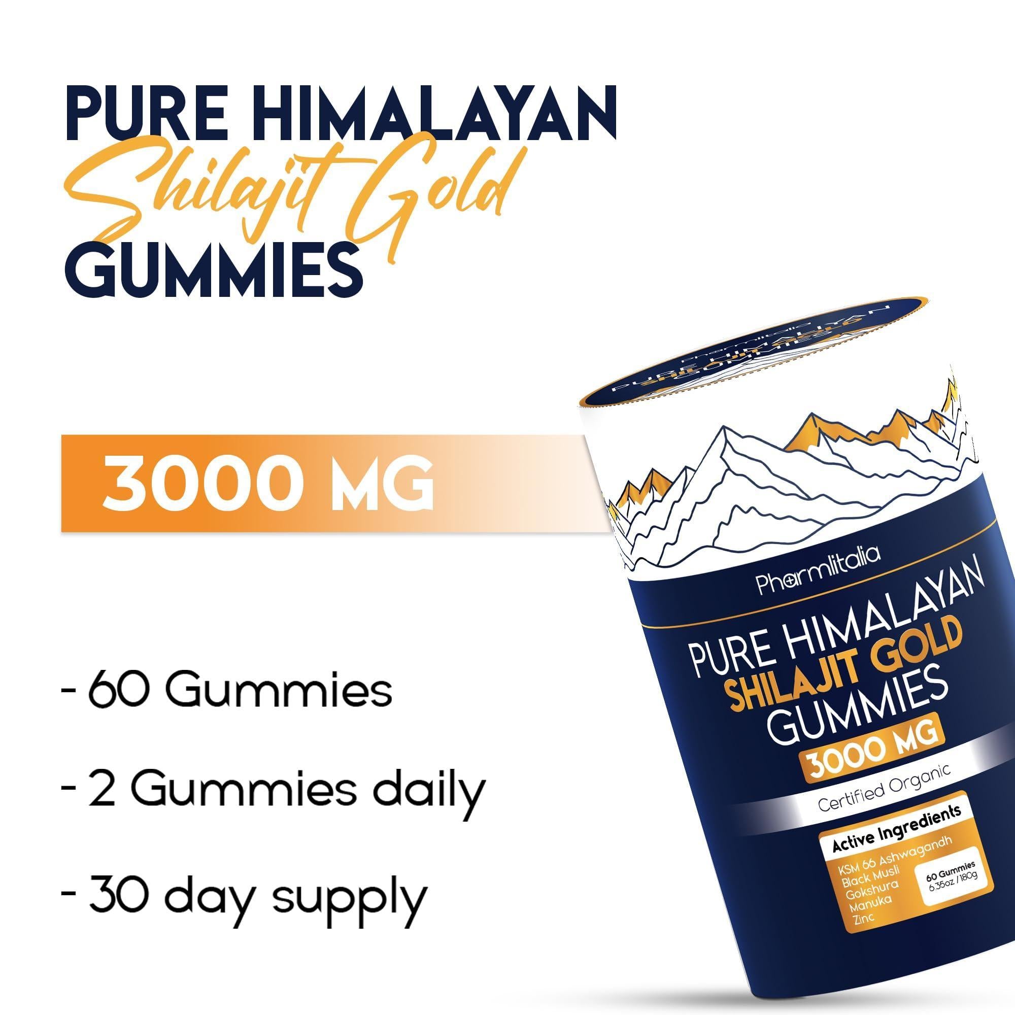 Pure Himalayan Shilajit Gold Gummies 3000 mg Shilajit Gummies for Men & Women Pure Himalayan Shilajit Gold Gummies 3000 mg Shilajit Gummies for Men & Women