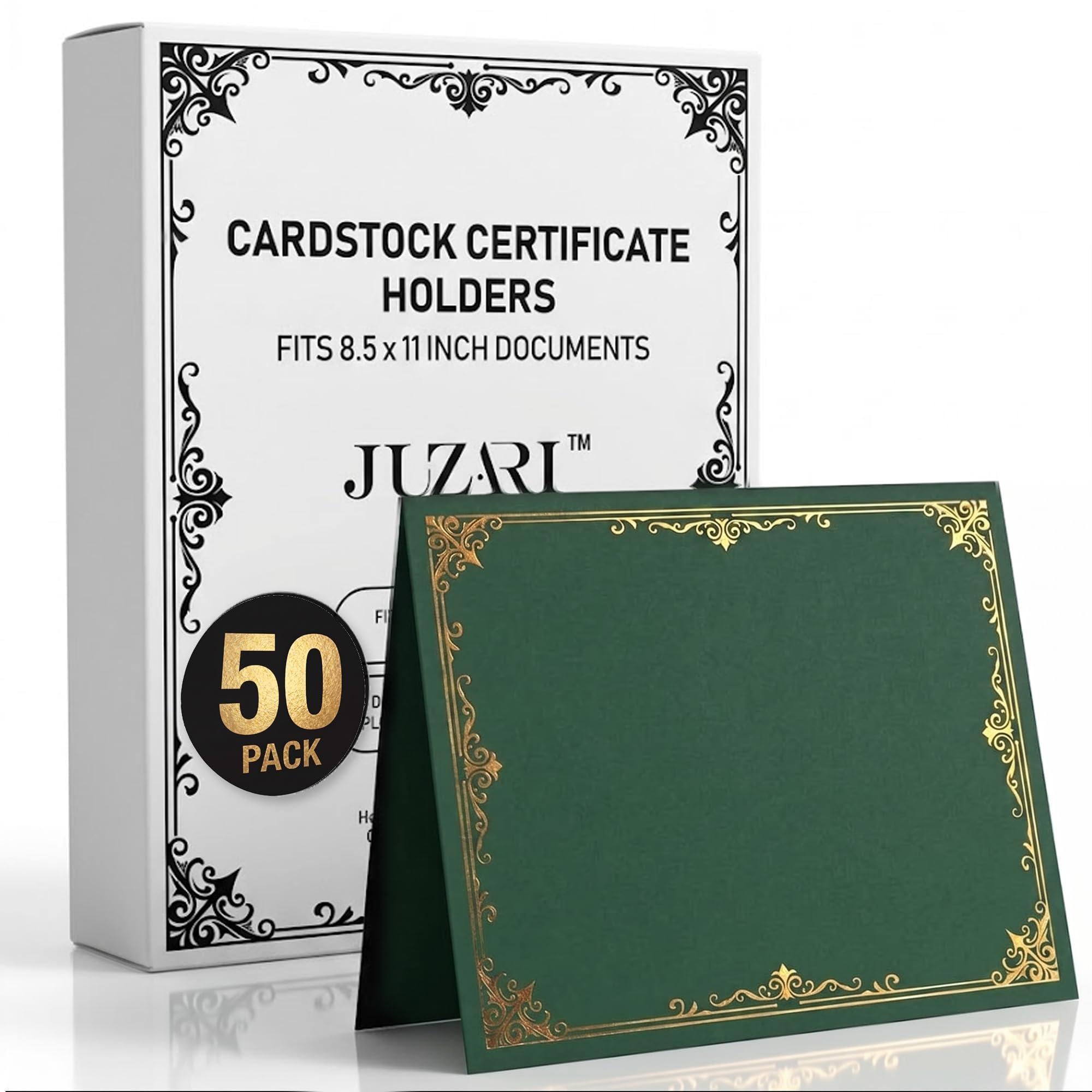 50 Pack Premium Green Certificate Holders 8.5 x 11 inch Heavyweight 300gsm Cardstock Diploma Holder & Certificate Folder Award Certificate Folders for Graduation with Gold Foil Diploma Cover 50 Pack Premium Green Certificate Holders 8.5 x 11 inch Heavyweight 300gsm Cardstock Diploma Holder & Certificate Folder Award Certificate Folders for Graduation with Gold Foil Diploma Cover