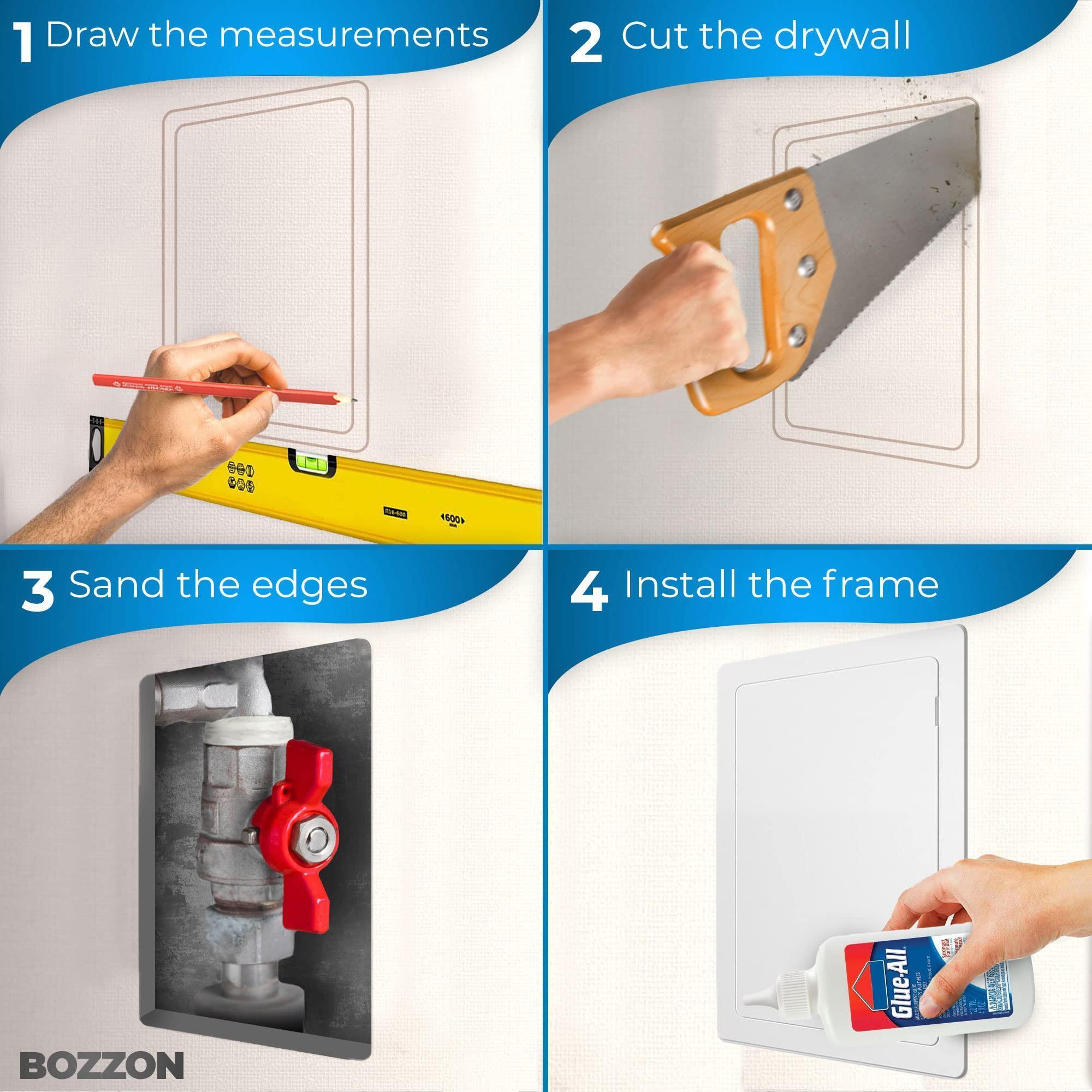 Access Panel for Drywall 12x16 inch Wall Hole Cover Access Door Plastic White Access Panel for Drywall 12x16 inch Wall Hole Cover Access Door Plastic White