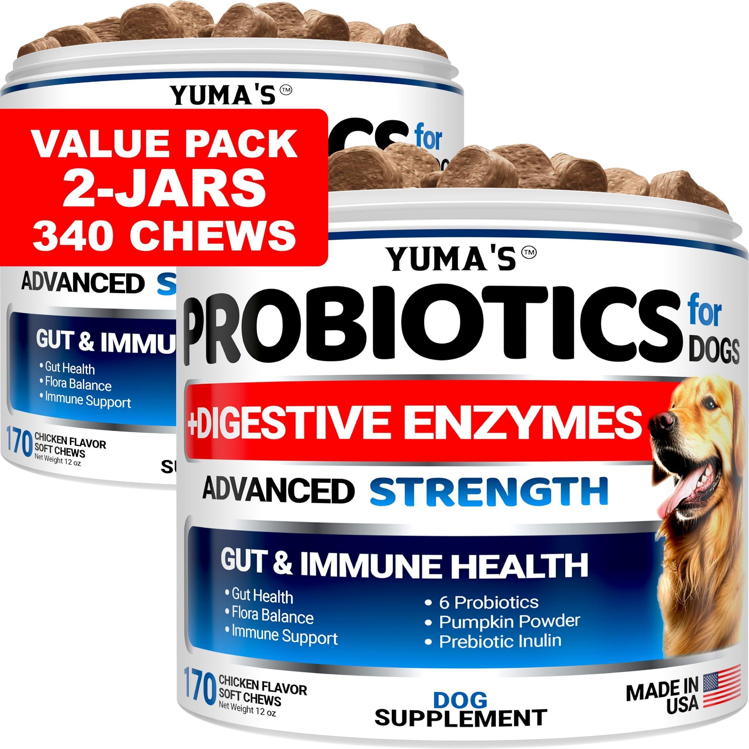 Probiotics for Dogs 340 Count 2-Pack Digestive Enzymes Probiotics for Dogs 340 Count 2-Pack Digestive Enzymes