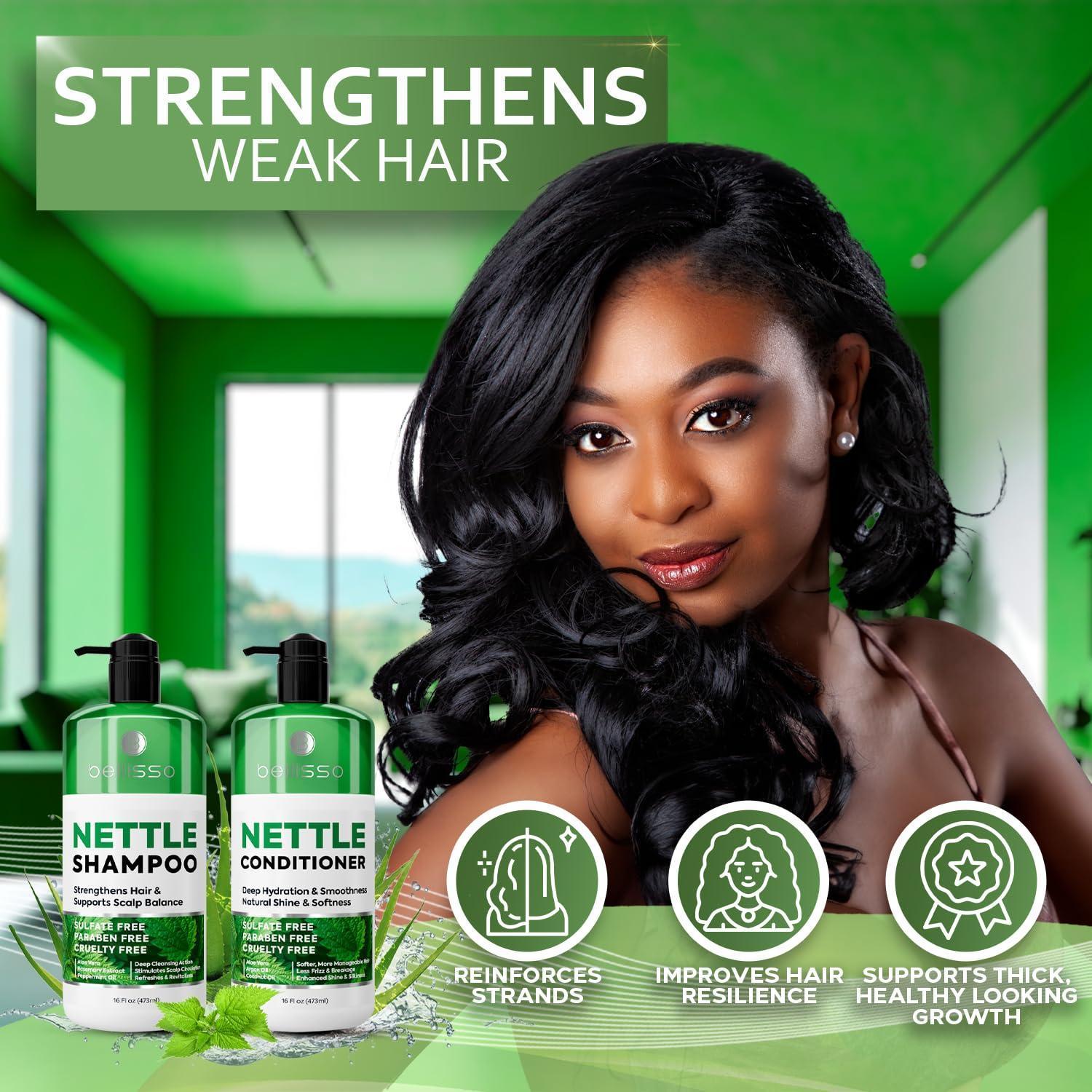 Nettle Shampoo and Conditioner Set 16.9 Fl Oz 2 Pack Sulfate Free to Boost Volume Thickening Strengthening Volumizing Formula for Fine and Thinning Hair Women and Men (Pack of 2) Nettle Shampoo and Conditioner Set 16.9 Fl Oz 2 Pack Sulfate Free to Boost Volume Thickening Strengthening Volumizing Formula for Fine and Thinning Hair Women and Men (Pack of 2)