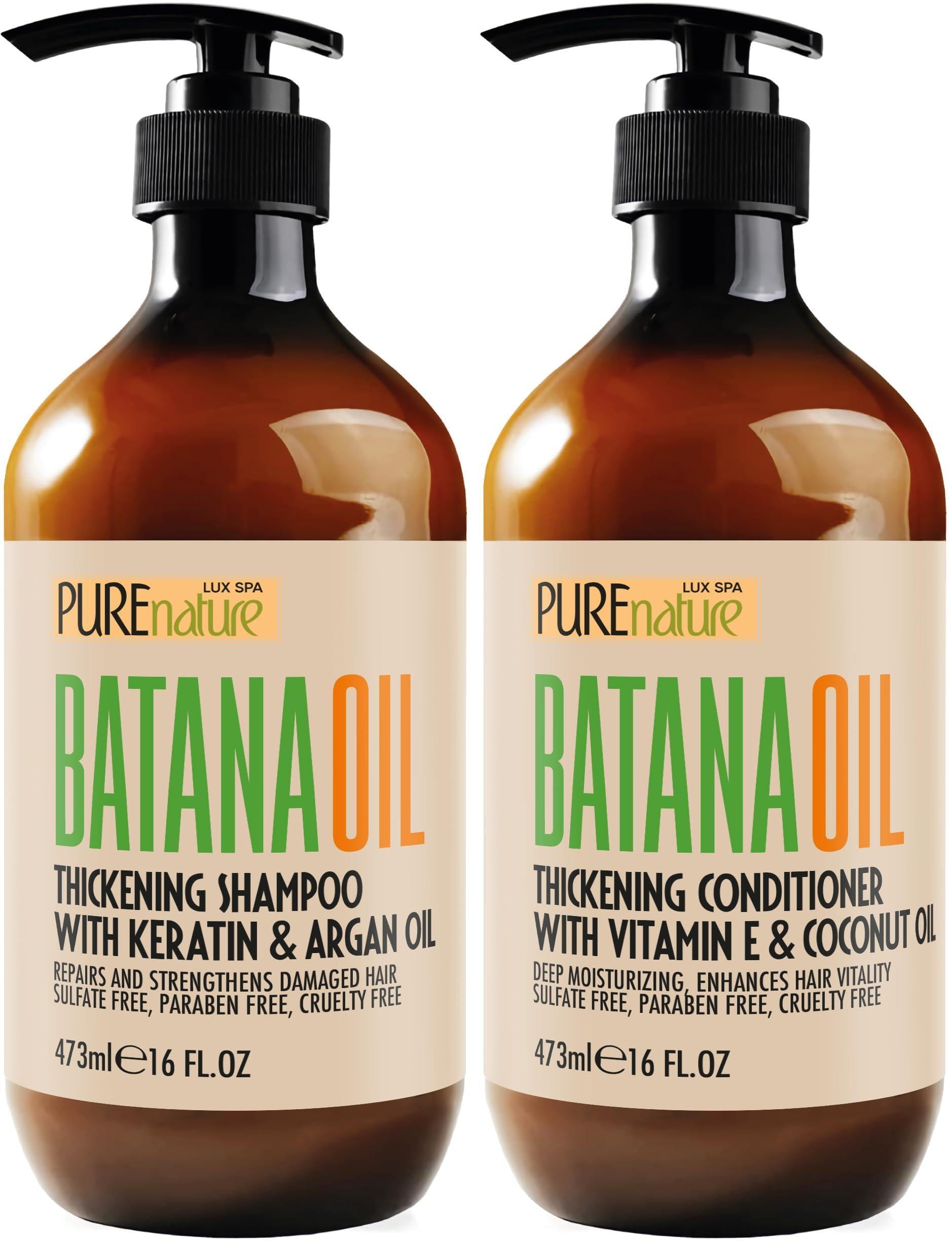 Batana Oil Shampoo and Conditioner Set Thickening Sulfate Free Formula for Women Men 16 Fl Oz Pack of 2 Volumizing Moisturizing Professional Salon Care Products for Fine Thinning Hair Batana Oil Shampoo and Conditioner Set Thickening Sulfate Free Formula for Women Men 16 Fl Oz Pack of 2 Volumizing Moisturizing Professional Salon Care Products for Fine Thinning Hair