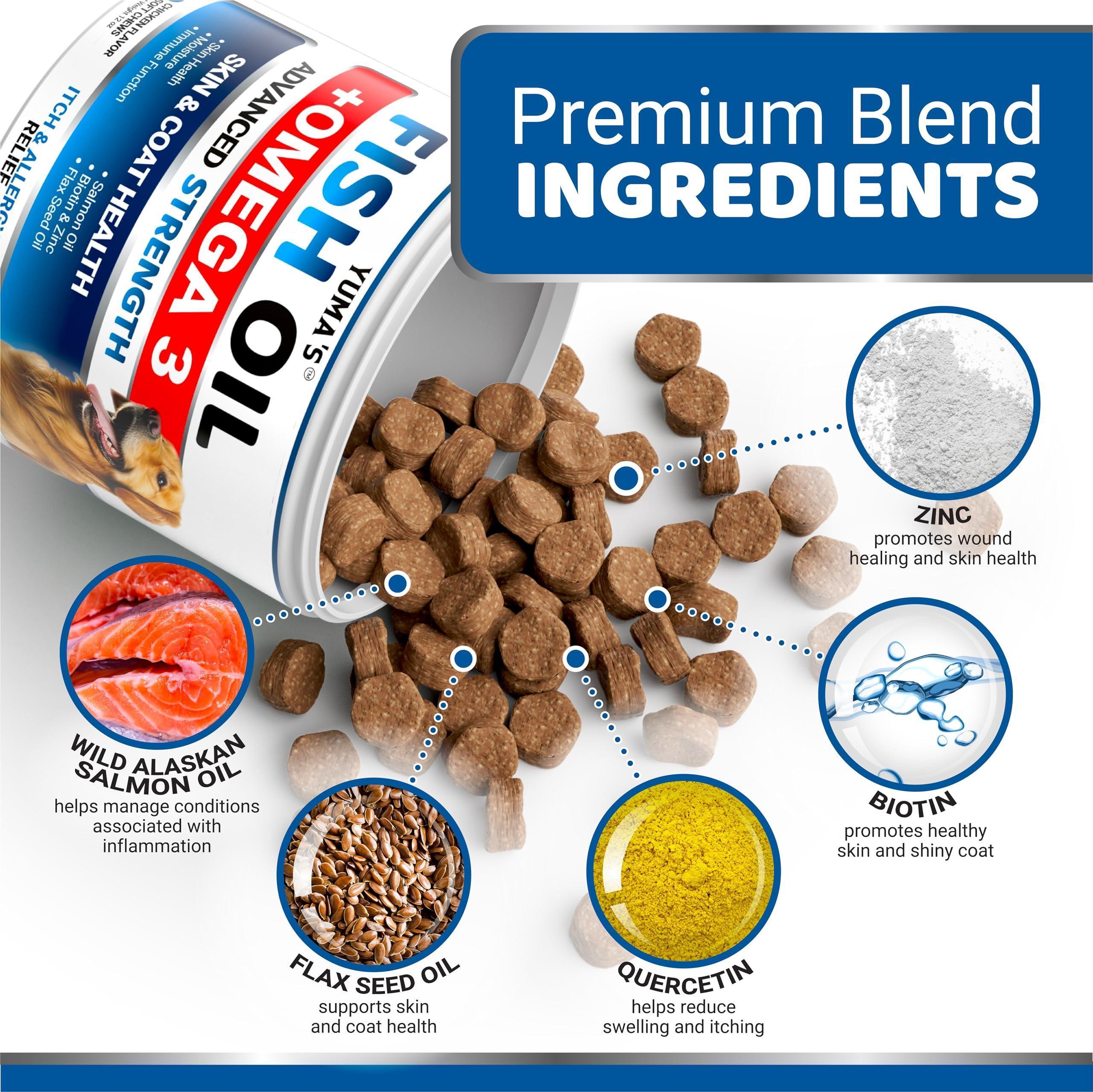 Omega-3 Fish Oil for Dogs 170 Chews Skin & Coat Supplement Omega-3 Fish Oil for Dogs 170 Chews Skin & Coat Supplement