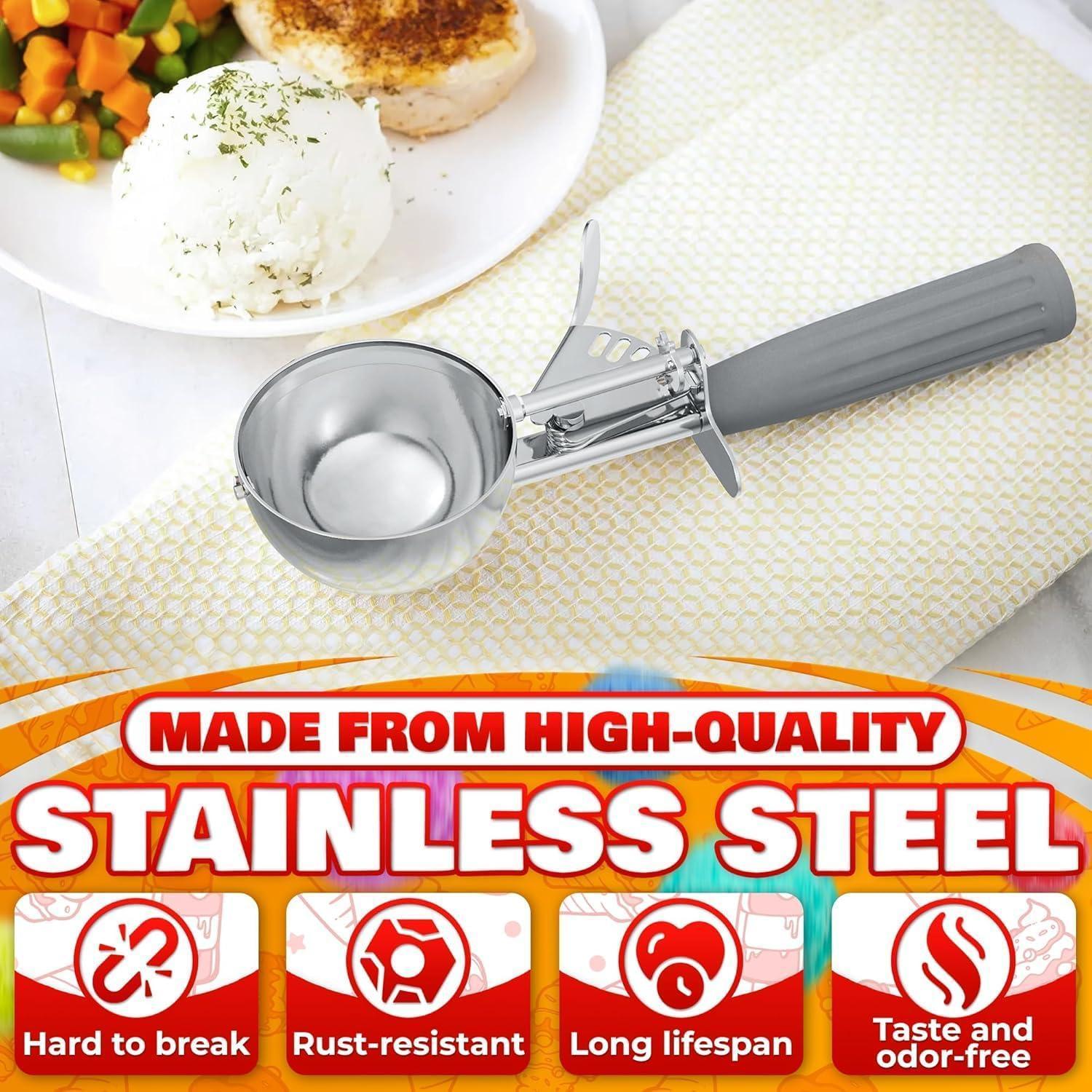 4 oz Ice Cream Scoop with Trigger Release #8 – Stainless Steel Versatile Tool for Baking Cookies and Desserts Durable Easy to Clean Dishwasher Safe Ergonomic Design for Precise Culinary Portions 4 oz Ice Cream Scoop with Trigger Release #8 – Stainless Steel Versatile Tool for Baking Cookies and Desserts Durable Easy to Clean Dishwasher Safe Ergonomic Design for Precise Culinary Portions