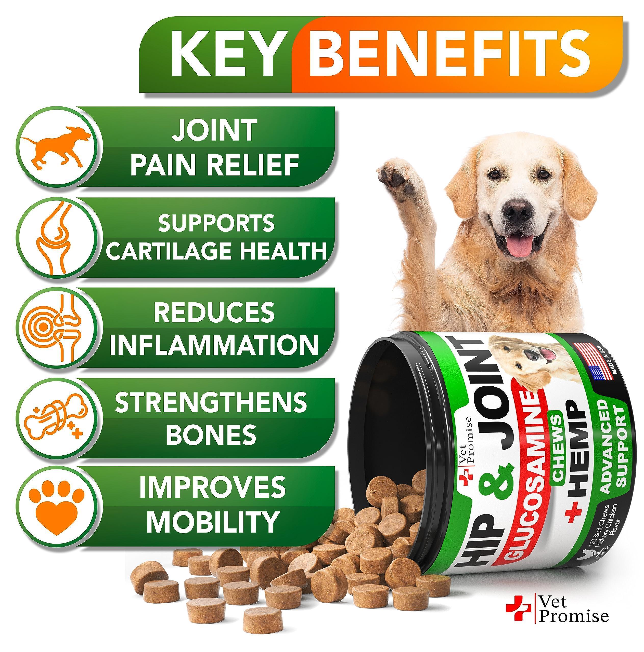 Hemp Hip & Joint Supplement for Dogs Glucosamine 120 Chews Hemp Hip & Joint Supplement for Dogs Glucosamine 120 Chews