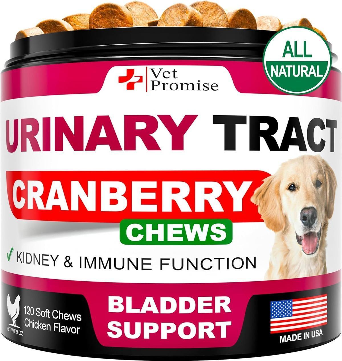 Dog UTI Treatment 120 Chews Cranberry Supplement Bladder Control Dog UTI Treatment 120 Chews Cranberry Supplement Bladder Control