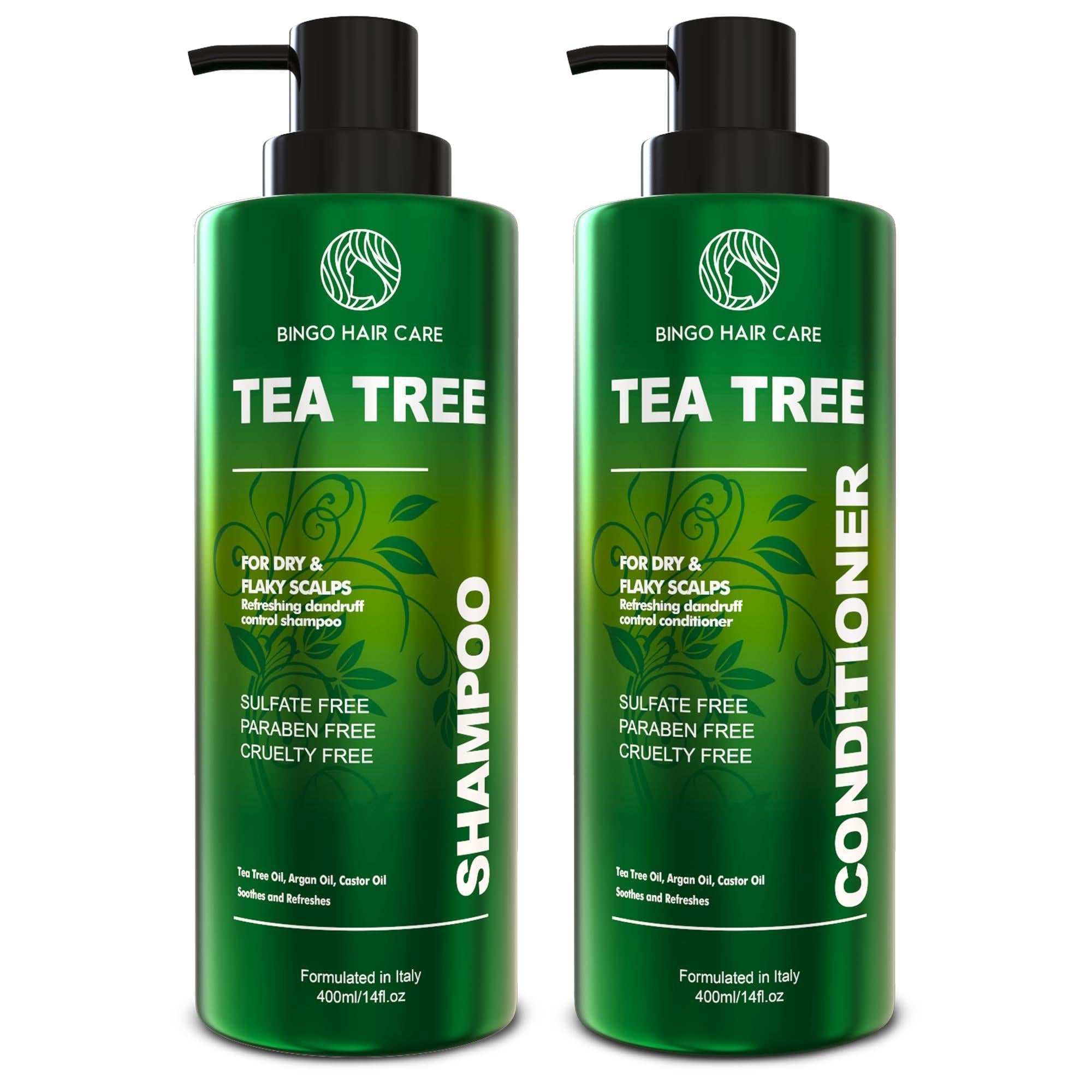 Tea Tree Shampoo and Conditioner Set Sulfate Free 14 Fl Oz Set of 2 Anti Dandruff Hair Care for Men and Women Cleansing Formula for Itchy Scalp and Oil Control Tea Tree Shampoo and Conditioner Set Sulfate Free 14 Fl Oz Set of 2 Anti Dandruff Hair Care for Men and Women Cleansing Formula for Itchy Scalp and Oil Control
