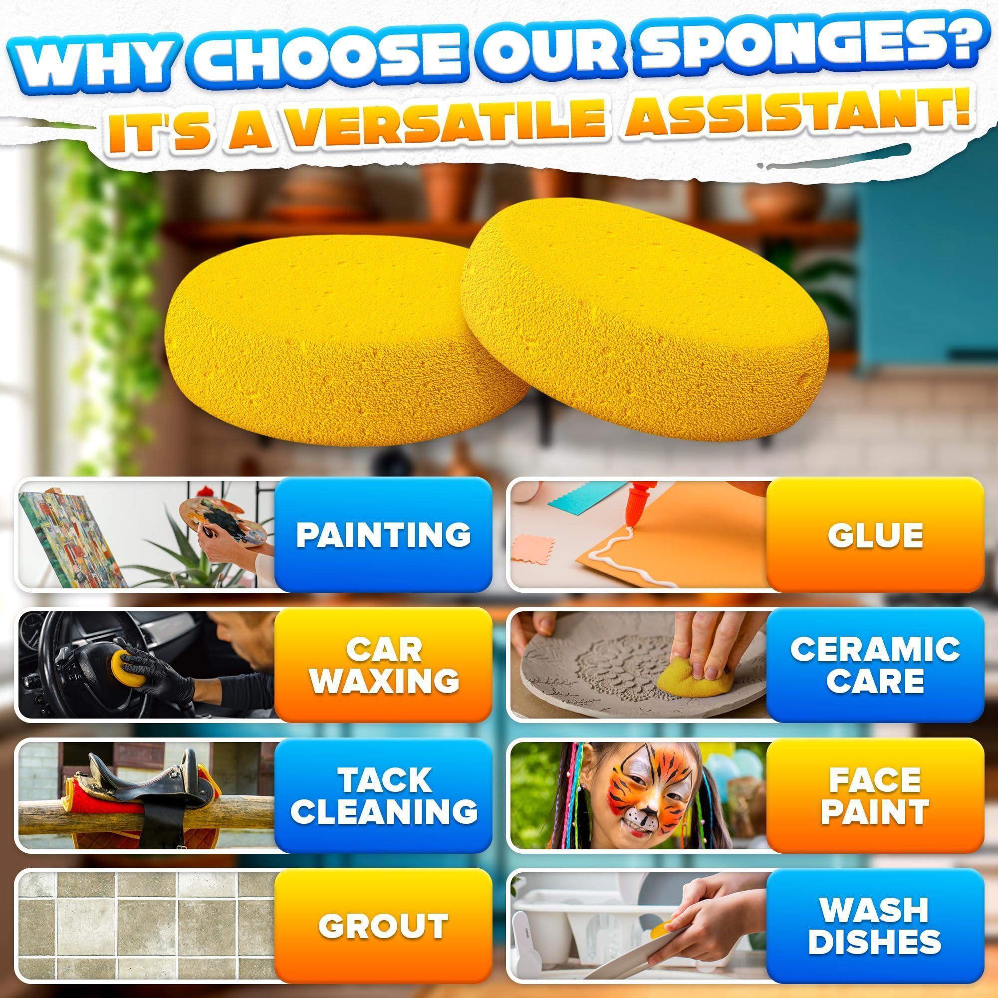 12 Pcs Pottery Sponges for Clay – 2.8 x1 Pottery Sponge for Painting Car Waxing Washing Dishes & Ceramic Care Tack Sponges for Cleaning Leather – Durable Texture for Efficient Sculpting & Cleanup 12 Pcs Pottery Sponges for Clay – 2.8 x1 Pottery Sponge for Painting Car Waxing Washing Dishes & Ceramic Care Tack Sponges for Cleaning Leather – Durable Texture for Efficient Sculpting & Cleanup