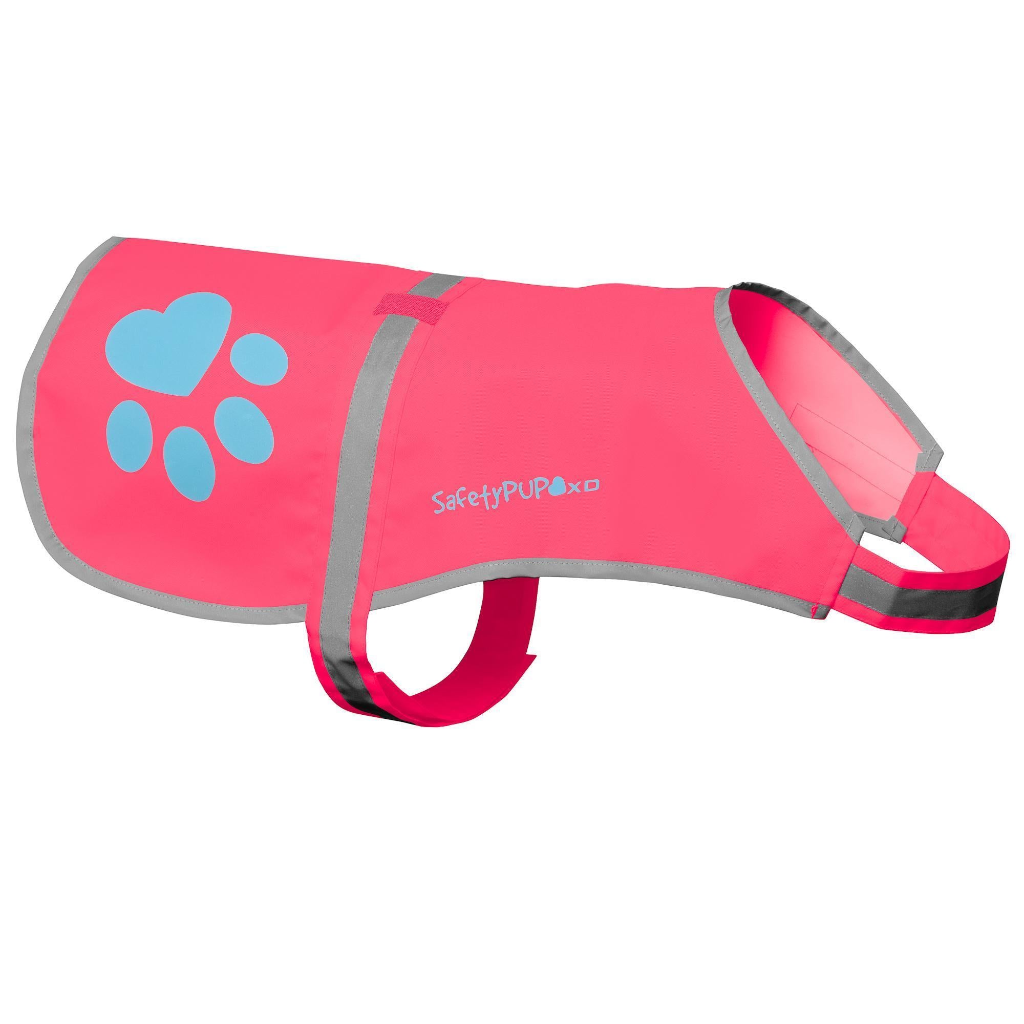 Reflective Dog Vest Hi-Vis XS Size 22.5 in Chest x 15 in Neck Pink Reflective Dog Vest Hi-Vis XS Size 22.5 in Chest x 15 in Neck Pink