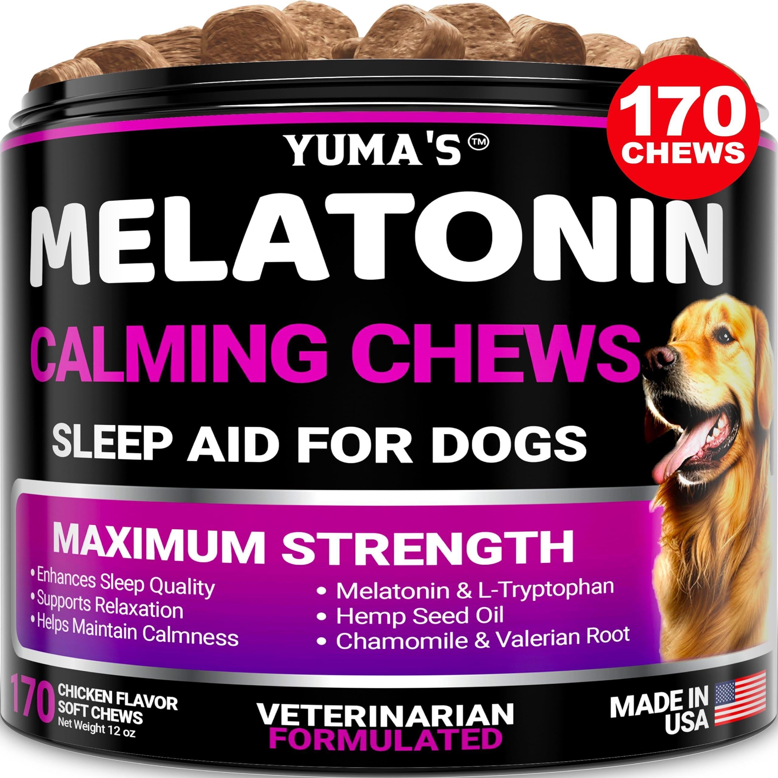 Melatonin Calming Chews for Dogs 170 Count Anxiety Relief Melatonin Calming Chews for Dogs 170 Count Anxiety Relief