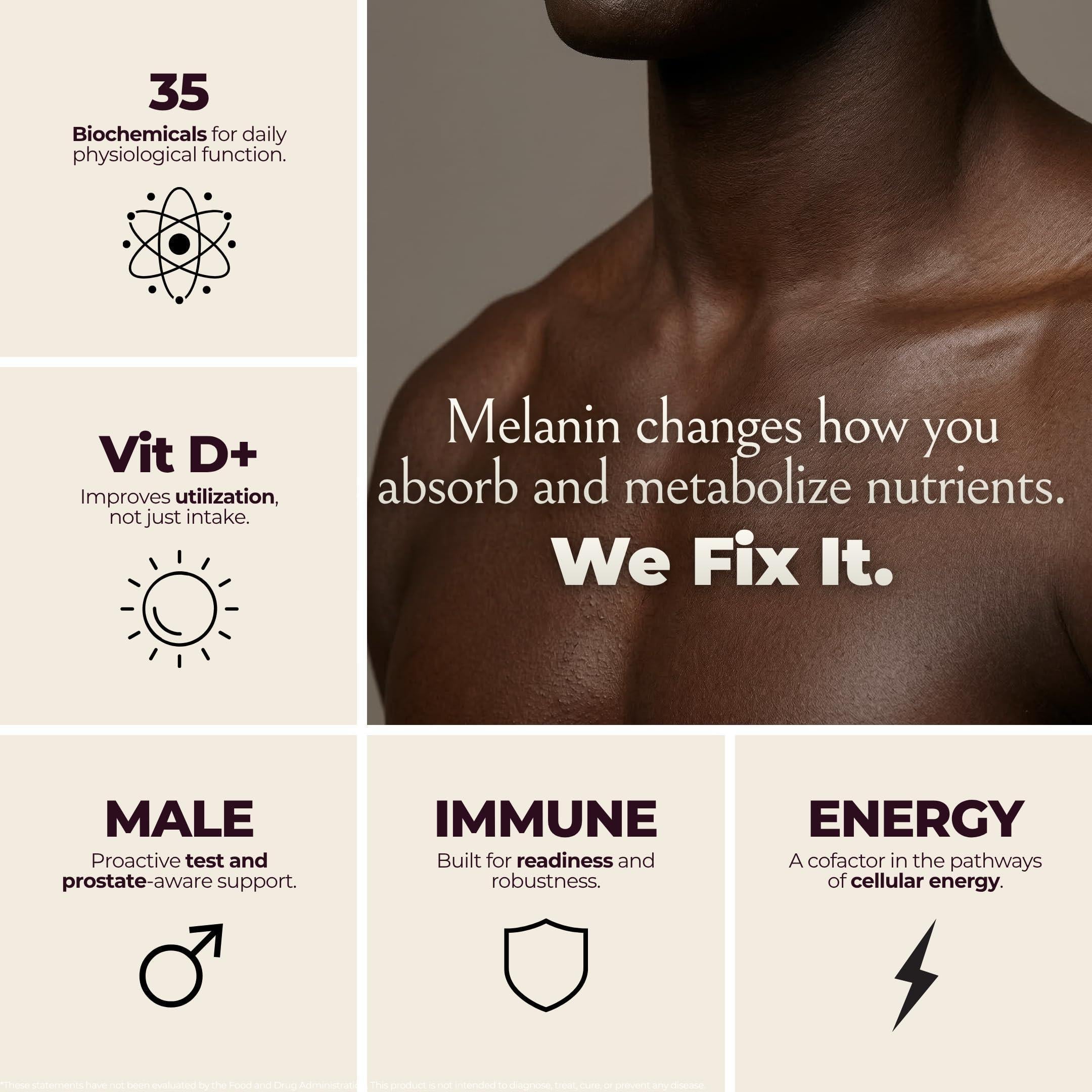 Melanin Rich Multivitamin for Men Daily Multivitamins 60 Capsules with B Complex Vitamins Vitamin D Zinc Saw Palmetto & Antioxidants 2 a Day 60 Capsules Melanin Rich Multivitamin for Men Daily Multivitamins 60 Capsules with B Complex Vitamins Vitamin D Zinc Saw Palmetto & Antioxidants 2 a Day 60 Capsules
