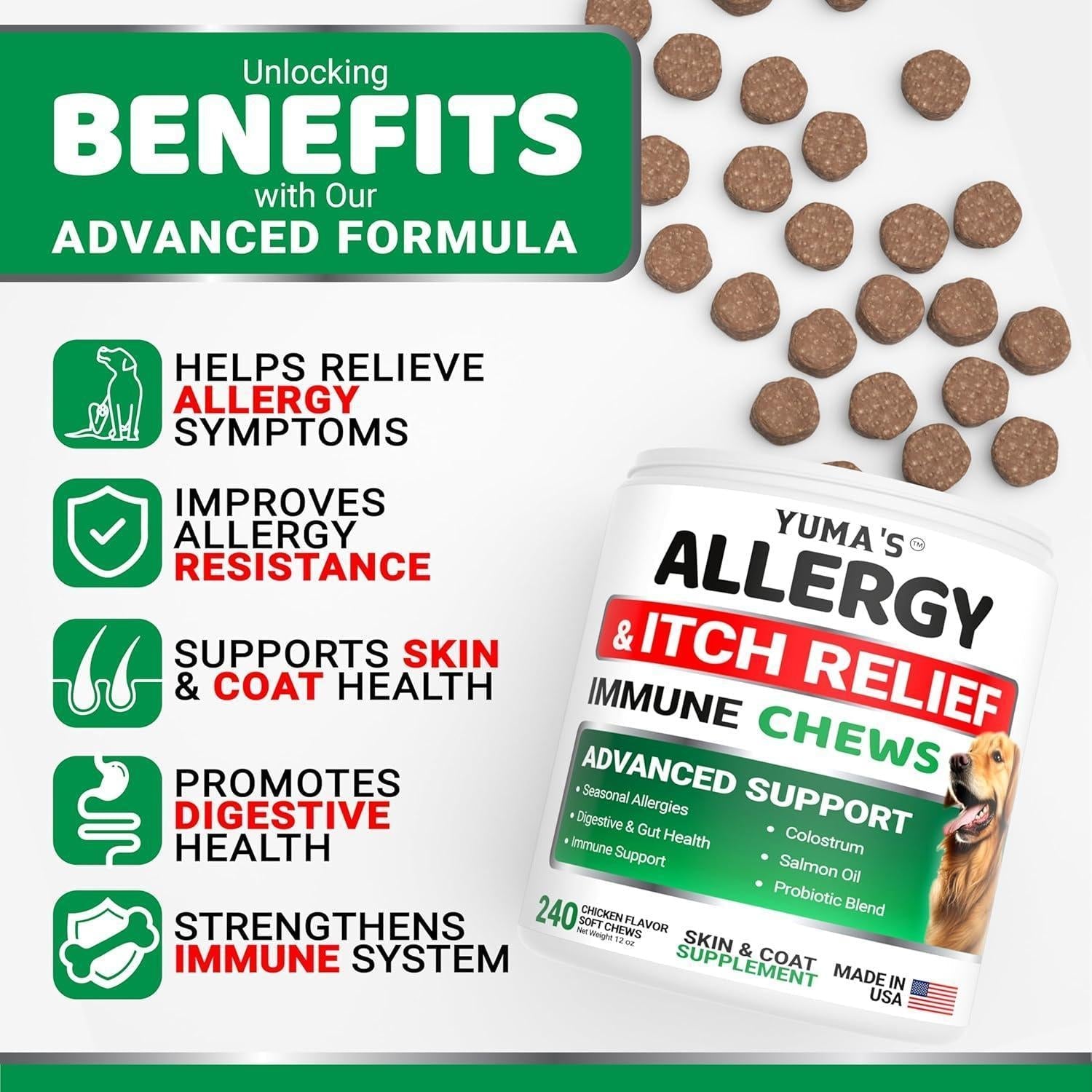 Dog Allergy Relief Chews 240 Count Itch Relief Omega-3 Fish Oil Skin & Coat Dog Allergy Relief Chews 240 Count Itch Relief Omega-3 Fish Oil Skin & Coat