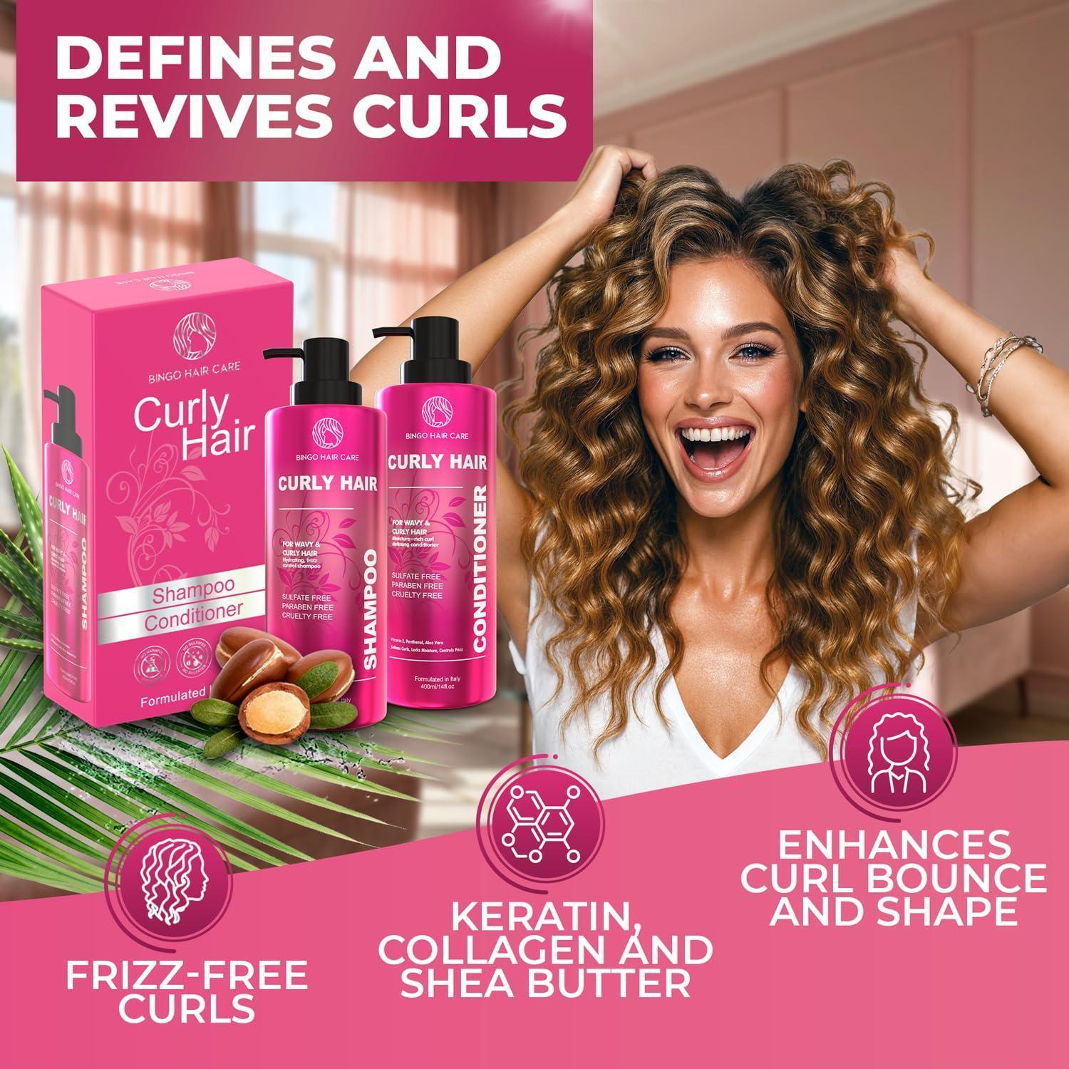 Curly Shampoo and Conditioner Set Sulfate Free 14 Fl Oz Set of 2 Moisturizing Formula Deep Treatment for Curly and Permed Hair Women and Men Curly Shampoo and Conditioner Set Sulfate Free 14 Fl Oz Set of 2 Moisturizing Formula Deep Treatment for Curly and Permed Hair Women and Men