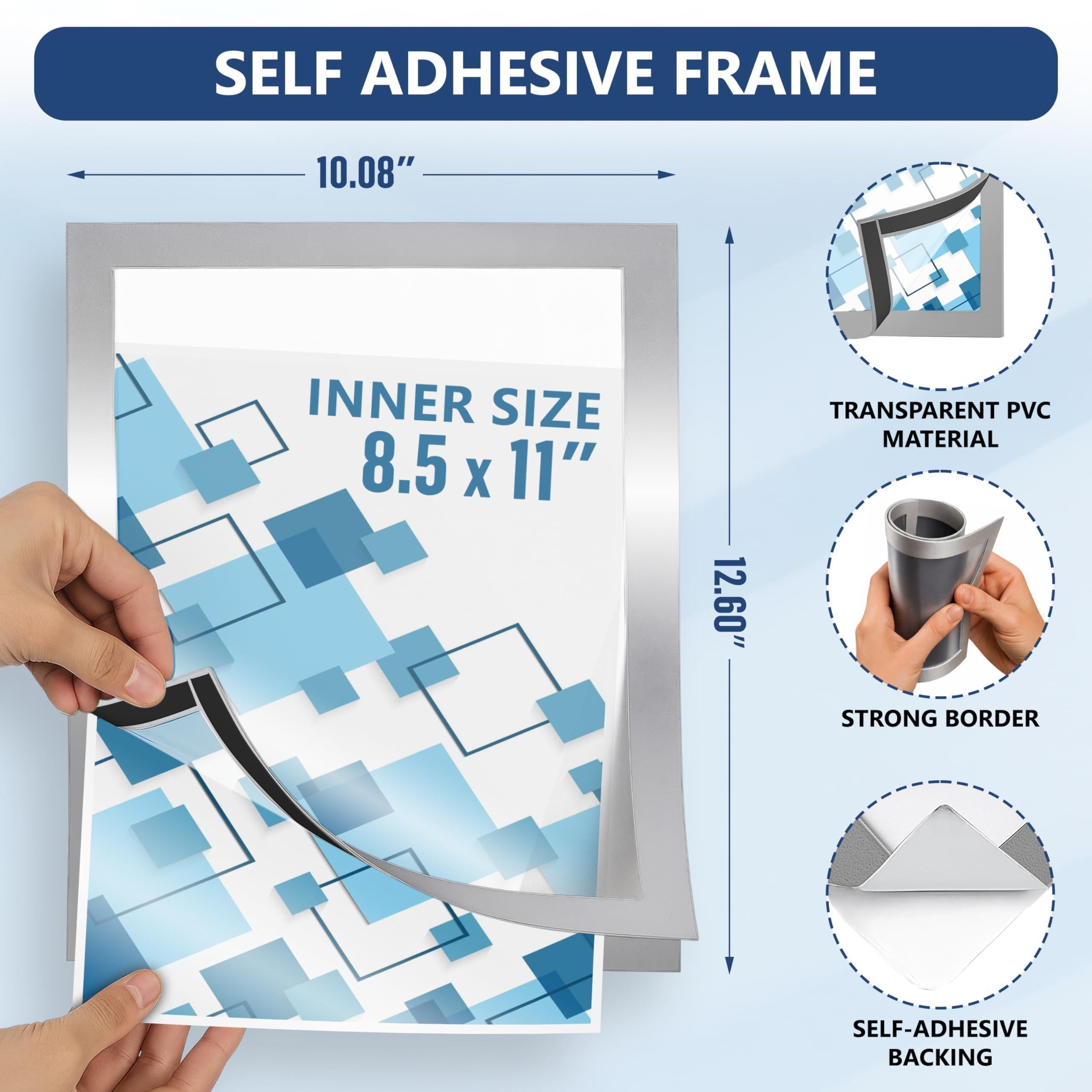 12 Pack Magnetic Sign Holder 8.5 x 11 inch with Adhesive Back Silver Magnetics Poster Frame Magnetic Paper Holder Reusable Adhesive Frames Magnet Frame for Wall Windows Magnet Document Holders 12 Pack Magnetic Sign Holder 8.5 x 11 inch with Adhesive Back Silver Magnetics Poster Frame Magnetic Paper Holder Reusable Adhesive Frames Magnet Frame for Wall Windows Magnet Document Holders