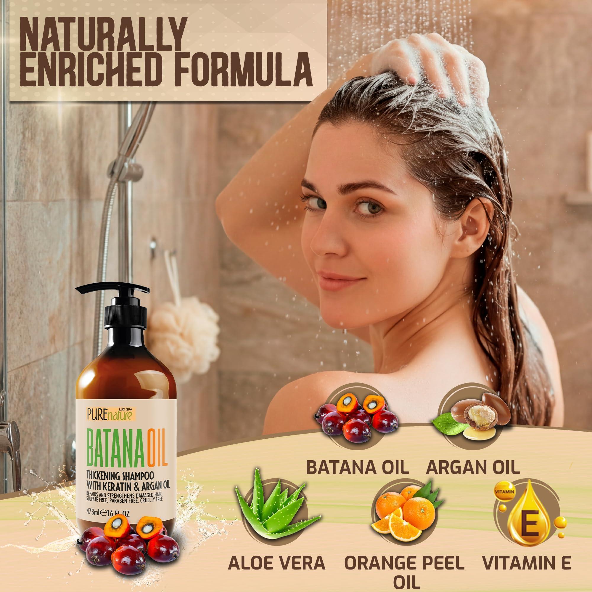 Batana Oil Shampoo 16 Fl Oz Sulfate Free Thickening Formula Paraben Free Volumizing Shampoo for Thinning Fine Hair Professional Volume Boosting Salon Care for Women and Men with Thin Hair Batana Oil Shampoo 16 Fl Oz Sulfate Free Thickening Formula Paraben Free Volumizing Shampoo for Thinning Fine Hair Professional Volume Boosting Salon Care for Women and Men with Thin Hair