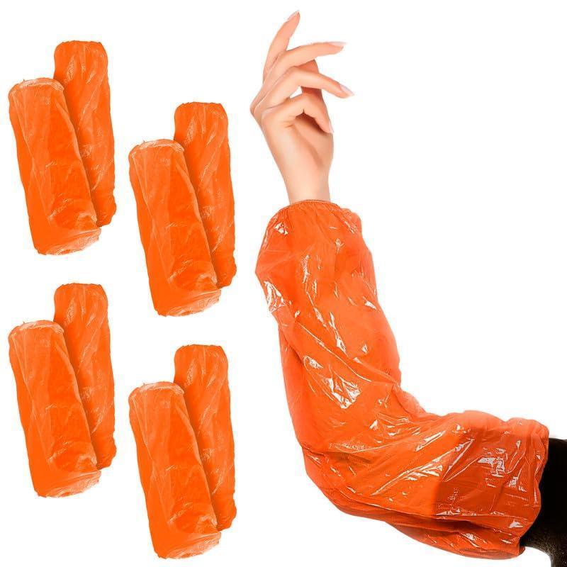 Disposable Sleeve Protectors for Arms 18 Inch Long Pack of 100 Orange Disposable Arm Sleeve Protectors with Elastic Ends 1 mil Thick and Waterproof Polyethylene Disposable Sleeves to Cover Arms Disposable Sleeve Protectors for Arms 18 Inch Long Pack of 100 Orange Disposable Arm Sleeve Protectors with Elastic Ends 1 mil Thick and Waterproof Polyethylene Disposable Sleeves to Cover Arms