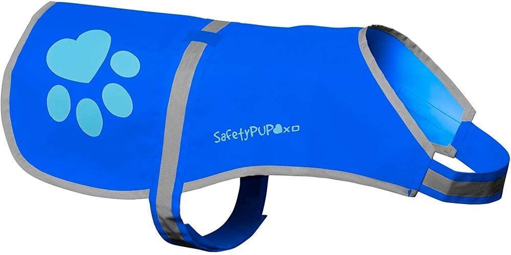 Reflective Dog Vest Hi-Vis M Size 27.63 in Chest x 19 in Neck Blue Reflective Dog Vest Hi-Vis M Size 27.63 in Chest x 19 in Neck Blue