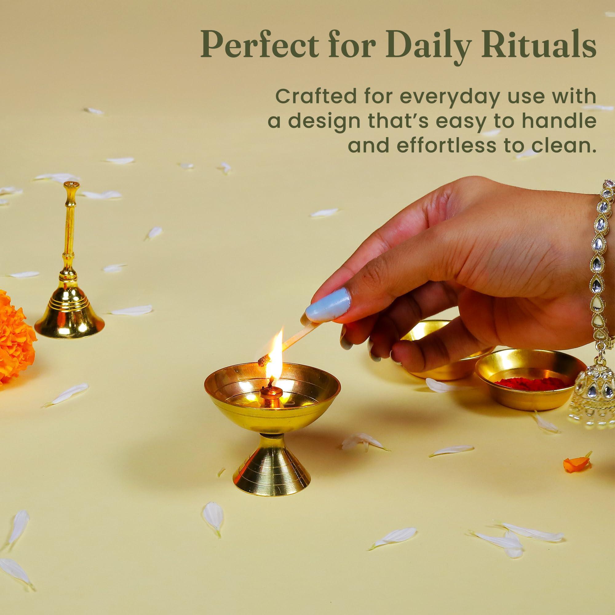Handcrafted Paro Pyali 2.2 Inch Brass Diya for Pooja Premium Brass Gold Finish Oil Diya Lamp for Home Temple & Festivals Rust Resistant Diwali Puja Decorations for Home Handcrafted Paro Pyali 2.2 Inch Brass Diya for Pooja Premium Brass Gold Finish Oil Diya Lamp for Home Temple & Festivals Rust Resistant Diwali Puja Decorations for Home