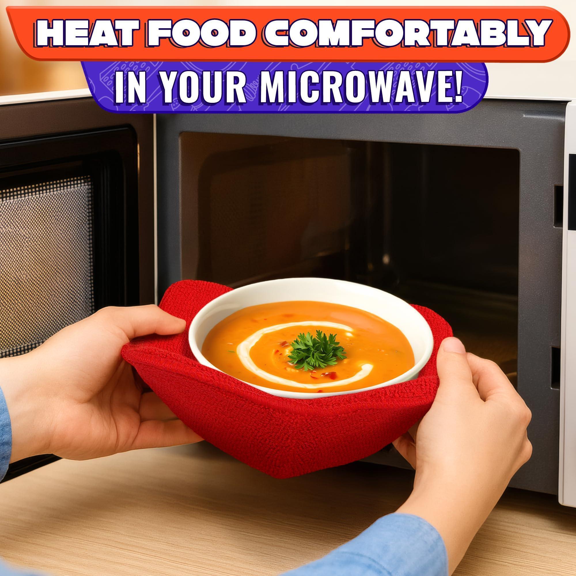 Microwave Bowl Holder Set of 5 – Five Color Pack Microwave Bowl Holders for Hot Food (7.5 x7.5 ) – Heat Resistant Fabric for Bowls Cups Saucers Machine Washable Microwave Bowl Holder Set of 5 – Five Color Pack Microwave Bowl Holders for Hot Food (7.5 x7.5 ) – Heat Resistant Fabric for Bowls Cups Saucers Machine Washable