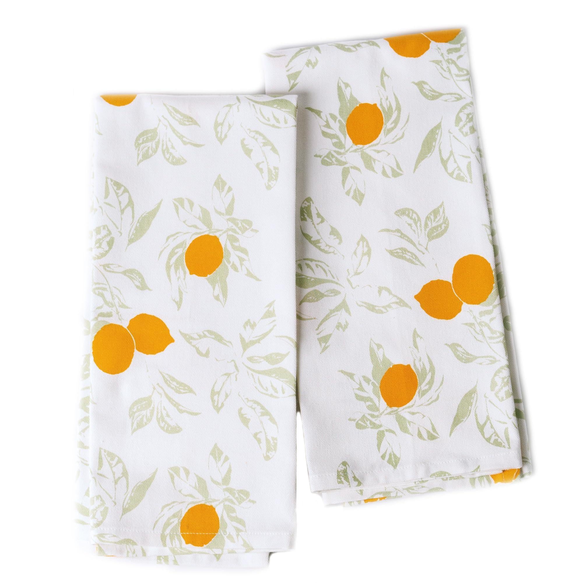 The Fine Living Co. 100% Cotton Kitchen Towels Set of 2 18 x 28 inches Lemon Printed Dish Towels Hand Towels Boho Tea Towels Multifunctional Stylish Absorbent Quick Dry Soft The Fine Living Co. 100% Cotton Kitchen Towels Set of 2 18 x 28 inches Lemon Printed Dish Towels Hand Towels Boho Tea Towels Multifunctional Stylish Absorbent Quick Dry Soft