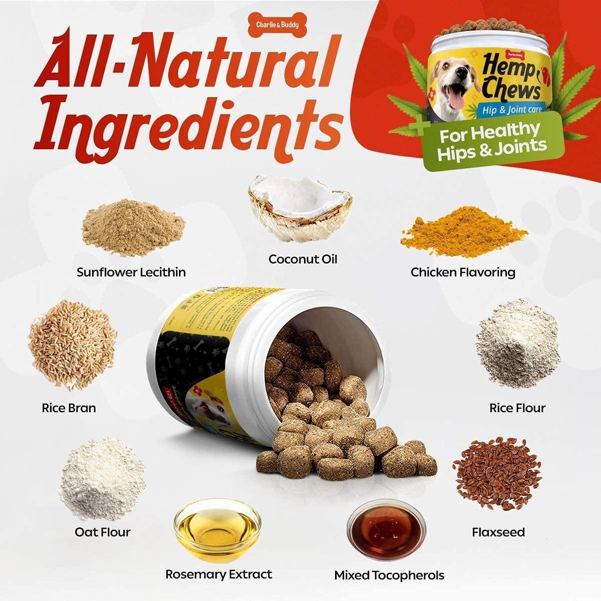 Hemp Hip & Joint Supplement for Dogs 120 Count Glucosamine Hemp Hip & Joint Supplement for Dogs 120 Count Glucosamine