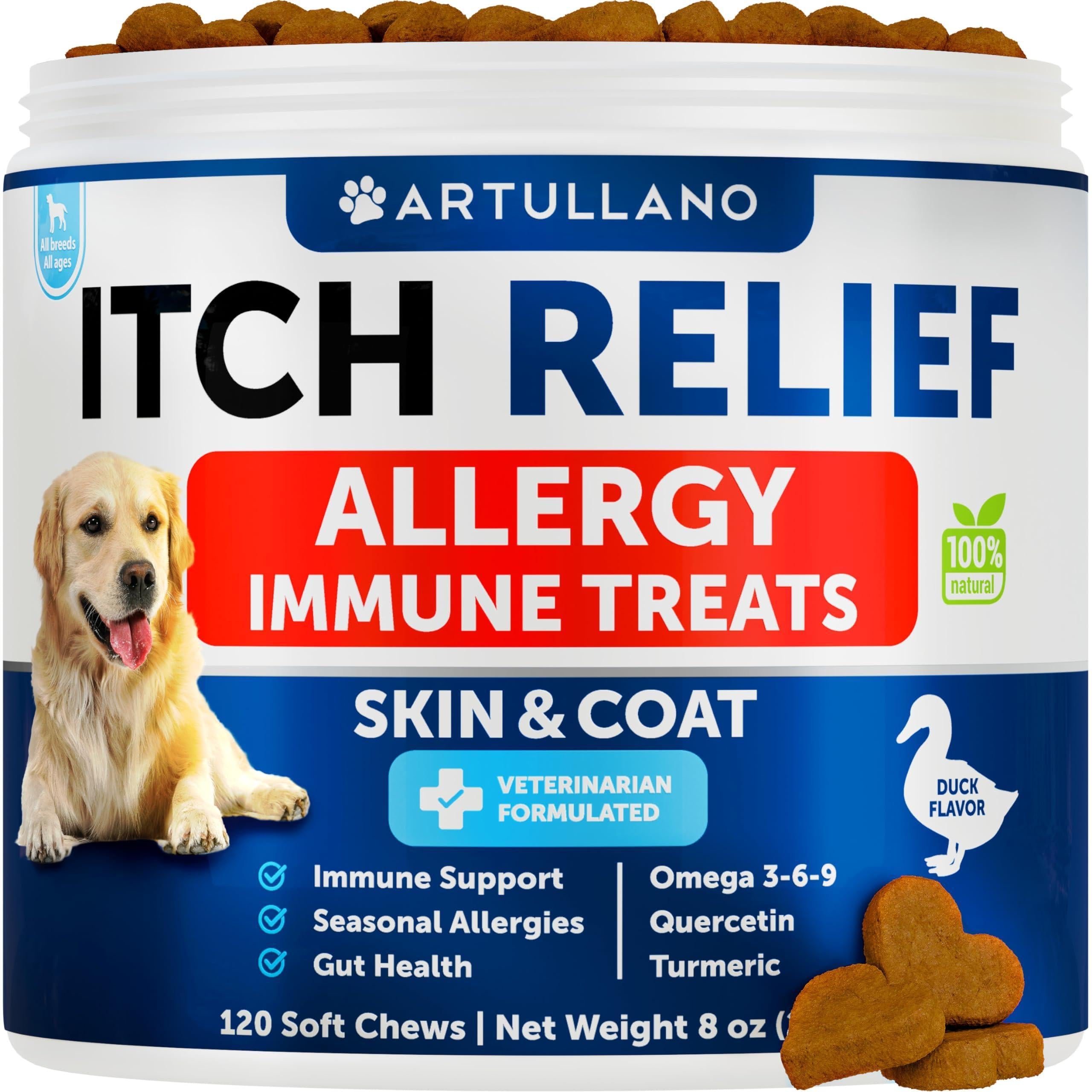 Dog Allergy Relief Chews Itchy Skin Relief Omega-3 Fish Oil Dog Allergy Relief Chews Itchy Skin Relief Omega-3 Fish Oil