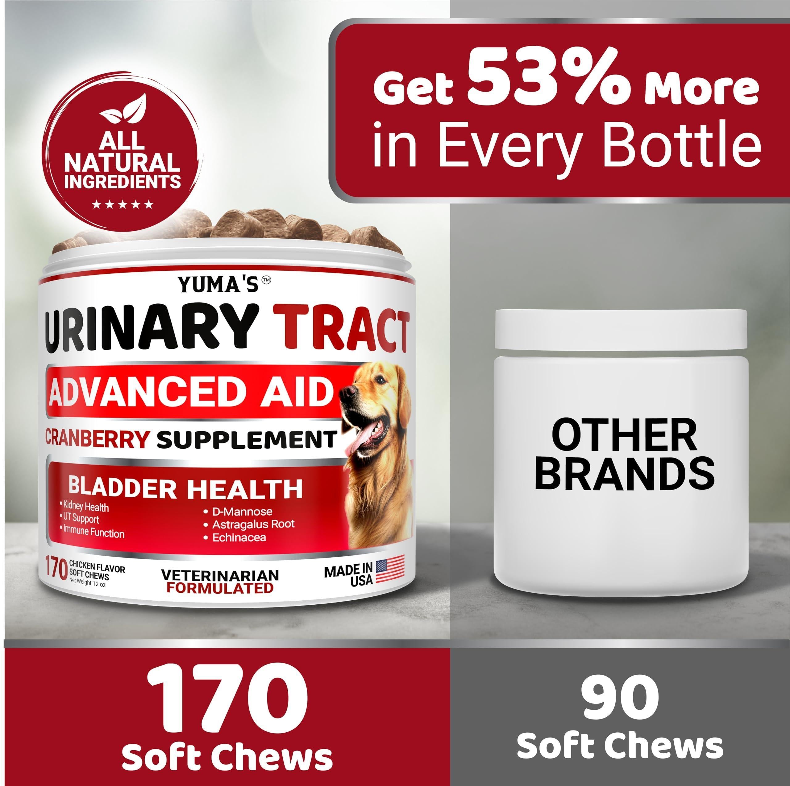 Dog UTI Treatment 170 Count Cranberry Supplement Bladder Control Dog UTI Treatment 170 Count Cranberry Supplement Bladder Control