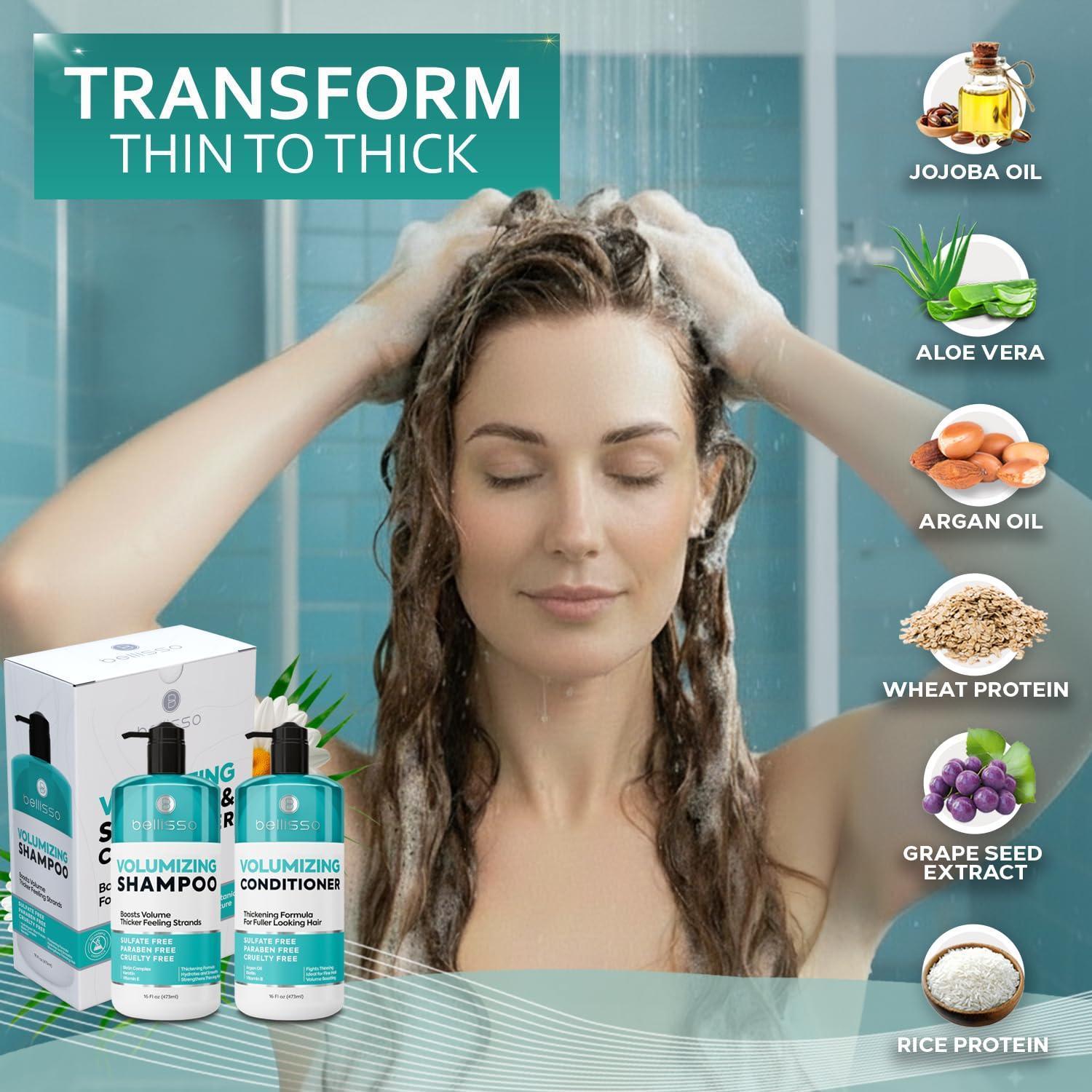 Volumizing Shampoo and Conditioner Set 16 Fl Oz Set of 2 Sulfate Free Thickening Formula for Fine and Thin Hair Volume Boost Professional Salon Hair Care for Men and Women Volumizing Shampoo and Conditioner Set 16 Fl Oz Set of 2 Sulfate Free Thickening Formula for Fine and Thin Hair Volume Boost Professional Salon Hair Care for Men and Women
