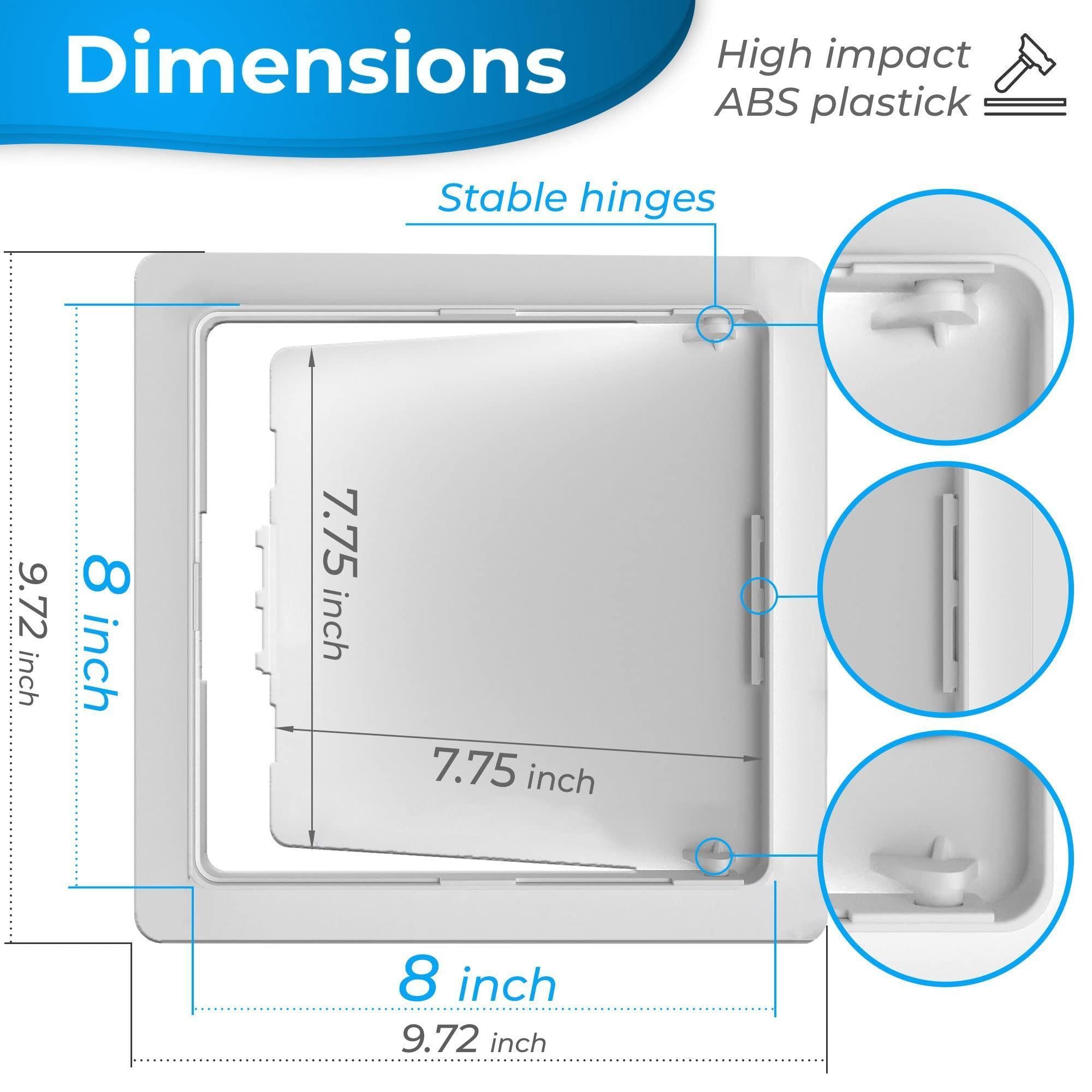 Access Panel for Drywall 8x8 inch Wall Hole Cover Access Door White Plastic Door Access Panel for Drywall 8x8 inch Wall Hole Cover Access Door White Plastic Door