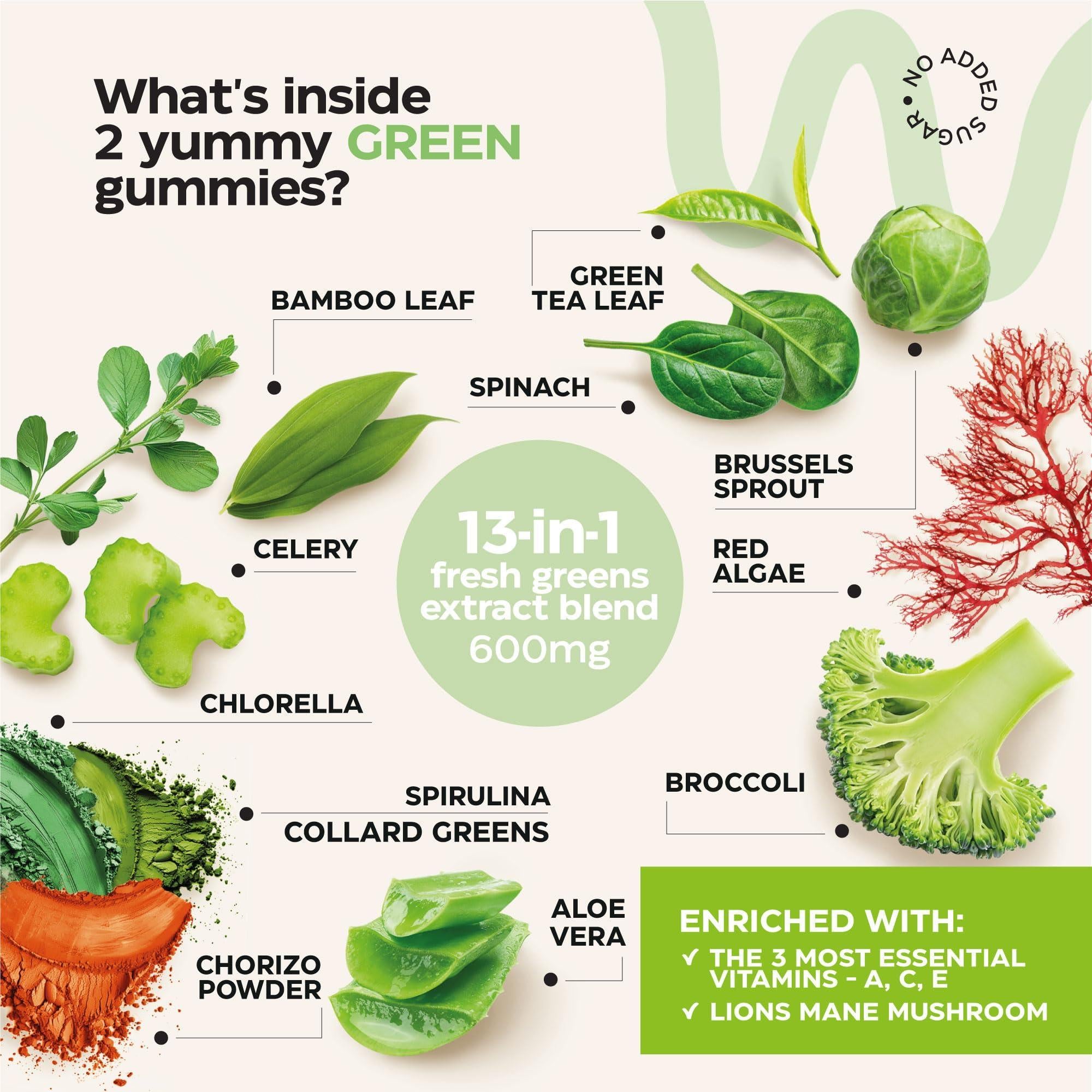 Super Fruit Super Greens Gummies for Adults 60 Count Daily Greens Vegetable Super Fruit Super Greens Gummies for Adults 60 Count Daily Greens Vegetable