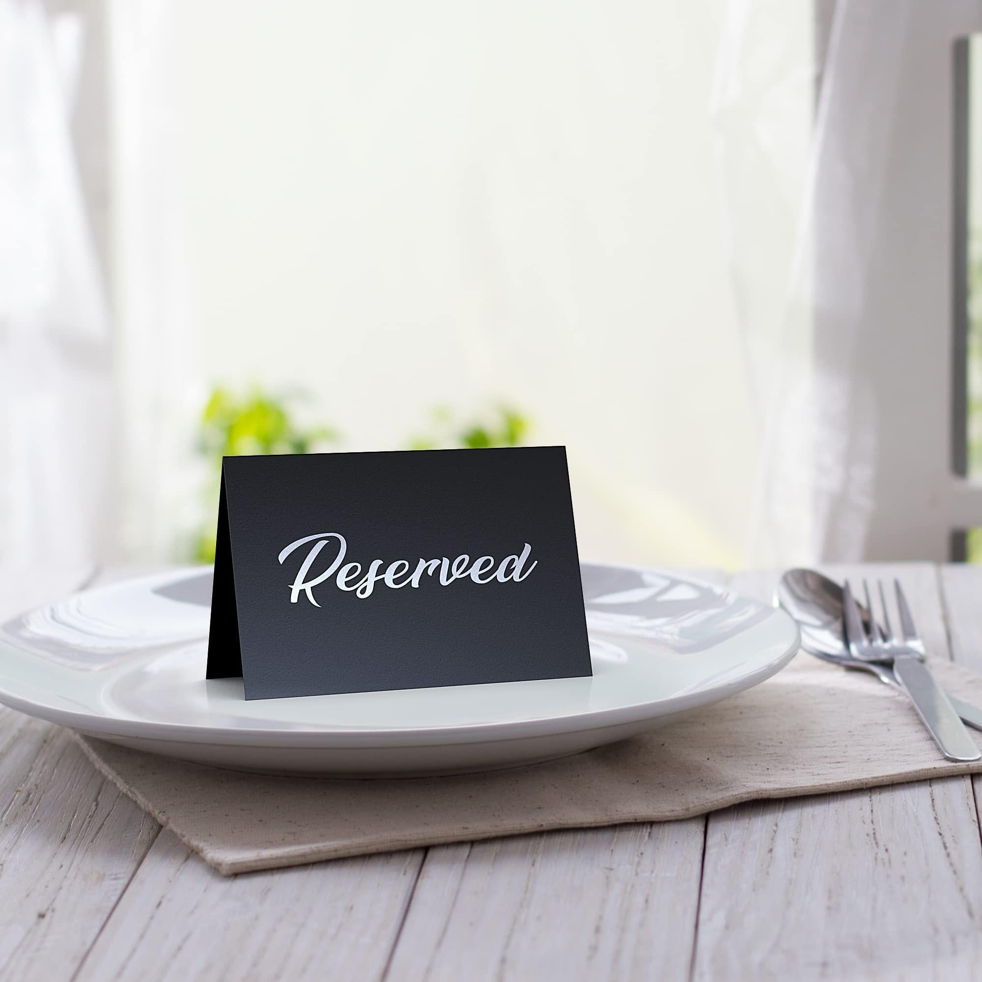 10 Pack Black Reserved Table Signs for Wedding Silver Foil Reserved Seating Signs for Wedding Chairs Church Pews Double Sided Cardstock Reserved Signs for Tables Table Tent Reservation Cards 10 Pack Black Reserved Table Signs for Wedding Silver Foil Reserved Seating Signs for Wedding Chairs Church Pews Double Sided Cardstock Reserved Signs for Tables Table Tent Reservation Cards