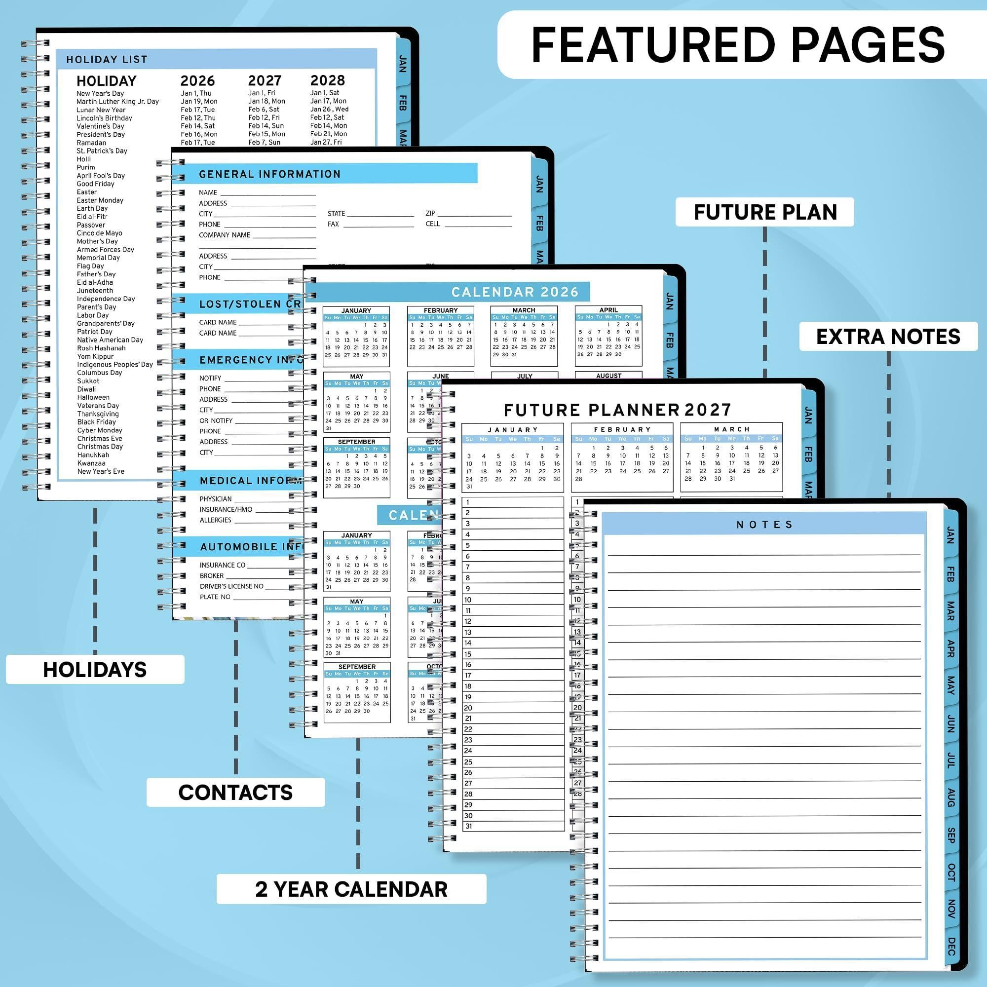 2026 Appointment Book Planner 6.5 x 8.5 inch Large Blue Tabbed Daily Hourly Weekly Planner Schedule Book 30 Minute time Slots Business & Personal Planner Jan 2026 Dec 2026 2026 Appointment Book Planner 6.5 x 8.5 inch Large Blue Tabbed Daily Hourly Weekly Planner Schedule Book 30 Minute time Slots Business & Personal Planner Jan 2026 Dec 2026
