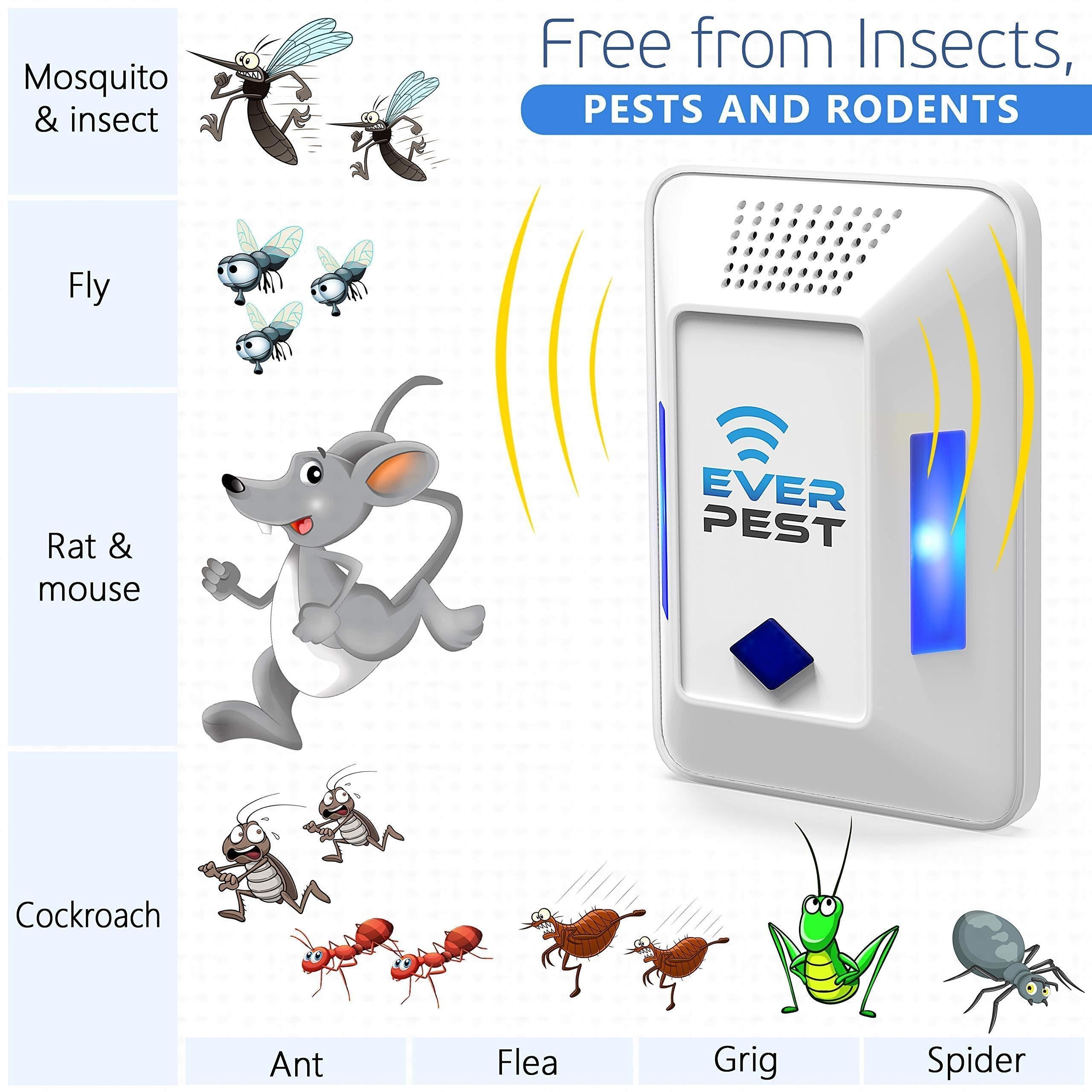 Ultrasonic Pest Control Repeller Plug in Electronic Insect Defender 2Pack Roach Ultrasonic Pest Control Repeller Plug in Electronic Insect Defender 2Pack Roach