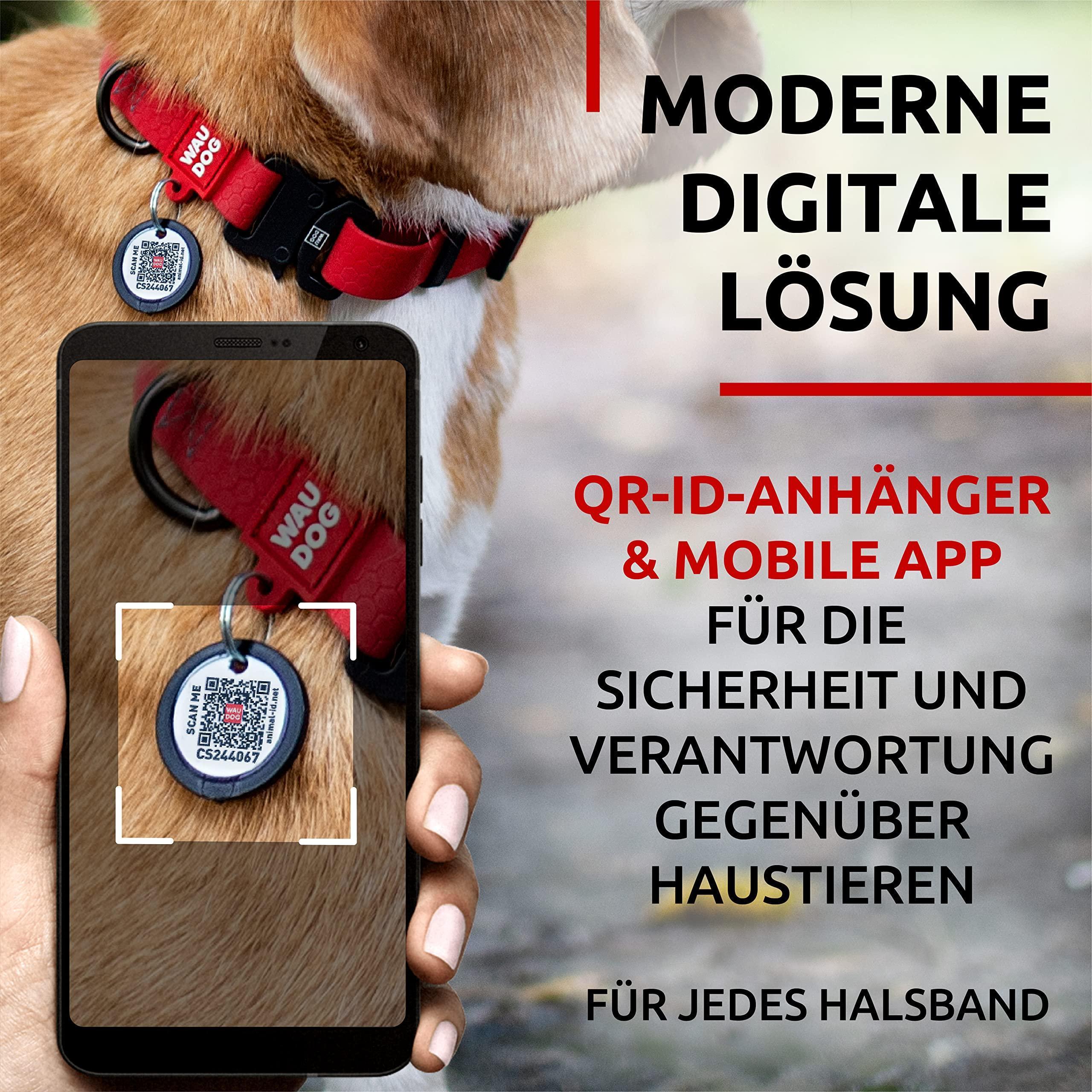 Waterproof Dog Collar Adjustable All Sizes Metal Clasp & QR Tag Red Waterproof Dog Collar Adjustable All Sizes Metal Clasp & QR Tag Red