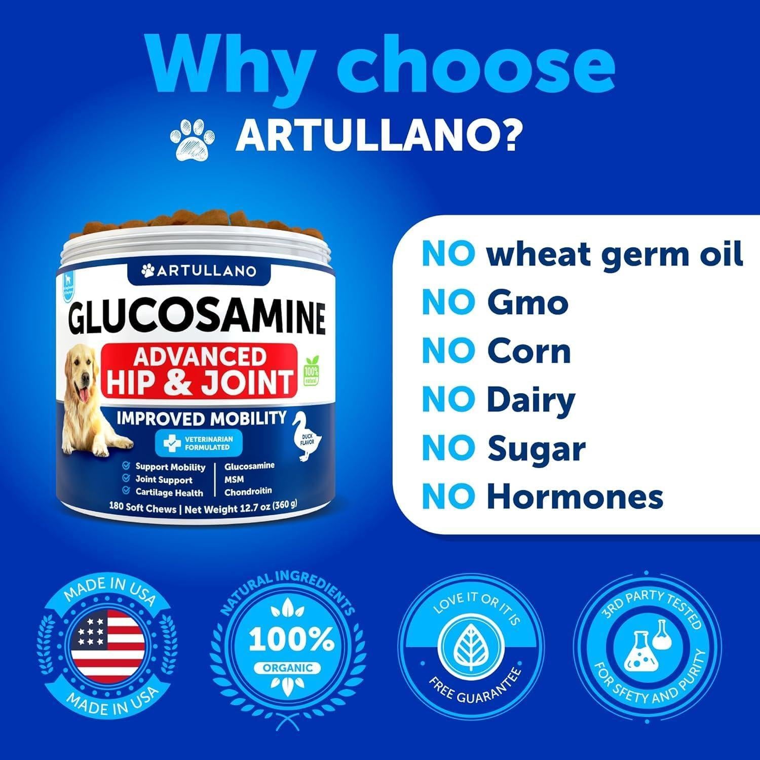 Glucosamine for Dogs Hip & Joint Chews Arthritis Support Glucosamine for Dogs Hip & Joint Chews Arthritis Support