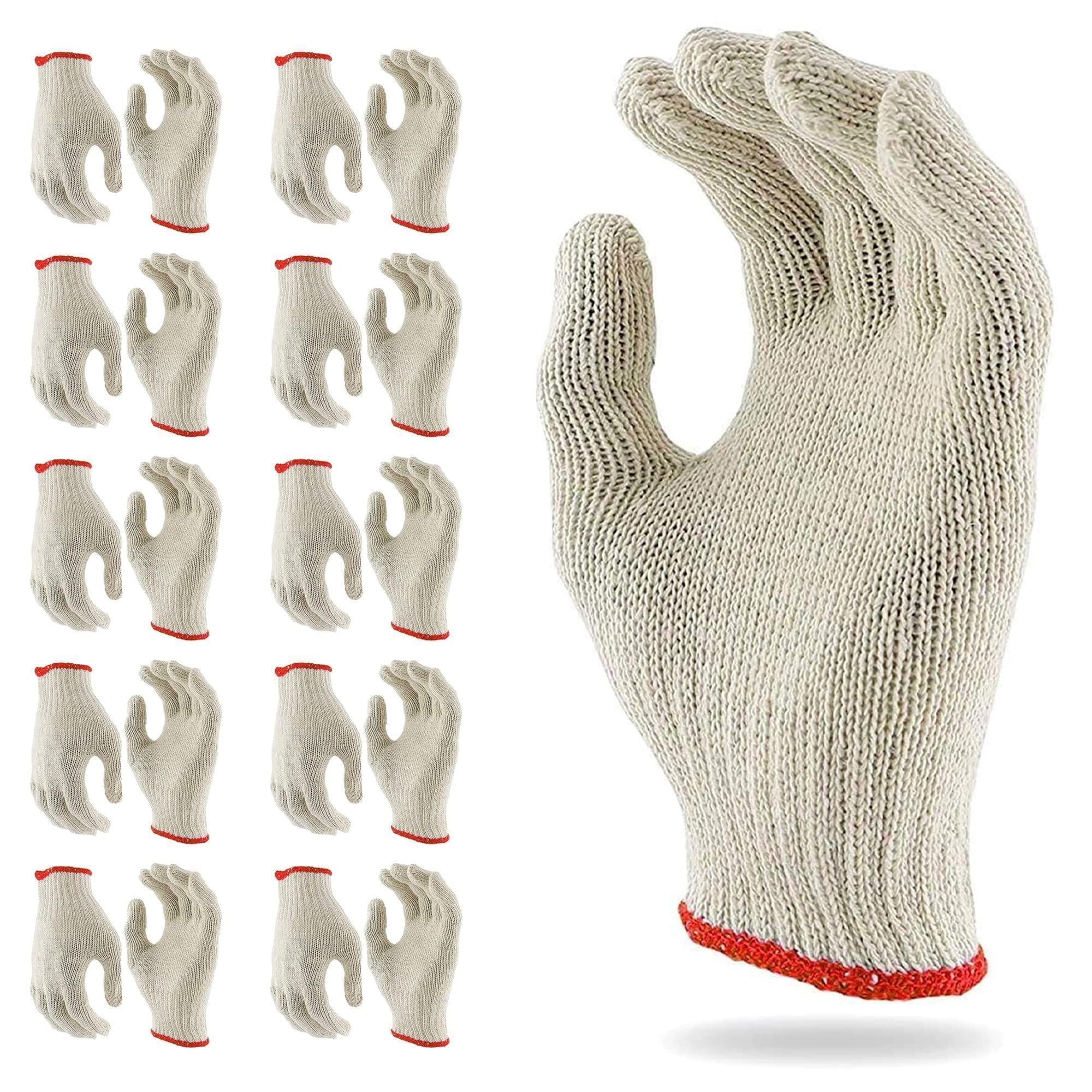 Beige Work Cotton Gloves for Men Women 9.5 Inch Pack of 24 (12 Pairs) String Knit Work Gloves with Red Line Elastic Knit Wrist Washable Cotton Polyester Gardening Gifts Beige Work Cotton Gloves for Men Women 9.5 Inch Pack of 24 (12 Pairs) String Knit Work Gloves with Red Line Elastic Knit Wrist Washable Cotton Polyester Gardening Gifts