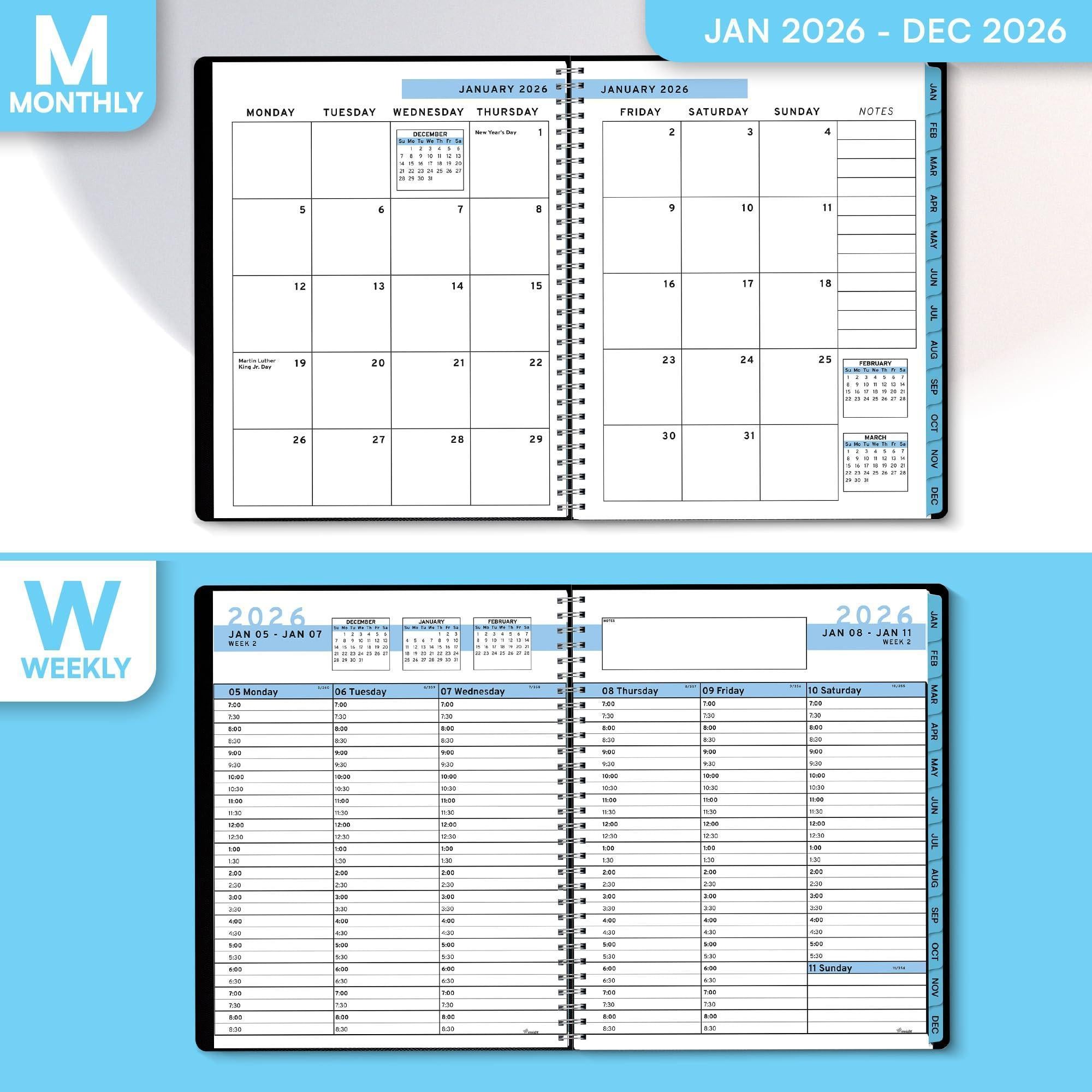 2026 Appointment Book Planner 6.5 x 8.5 inch Large Blue Tabbed Daily Hourly Weekly Planner Schedule Book 30 Minute time Slots Business & Personal Planner Jan 2026 Dec 2026 2026 Appointment Book Planner 6.5 x 8.5 inch Large Blue Tabbed Daily Hourly Weekly Planner Schedule Book 30 Minute time Slots Business & Personal Planner Jan 2026 Dec 2026