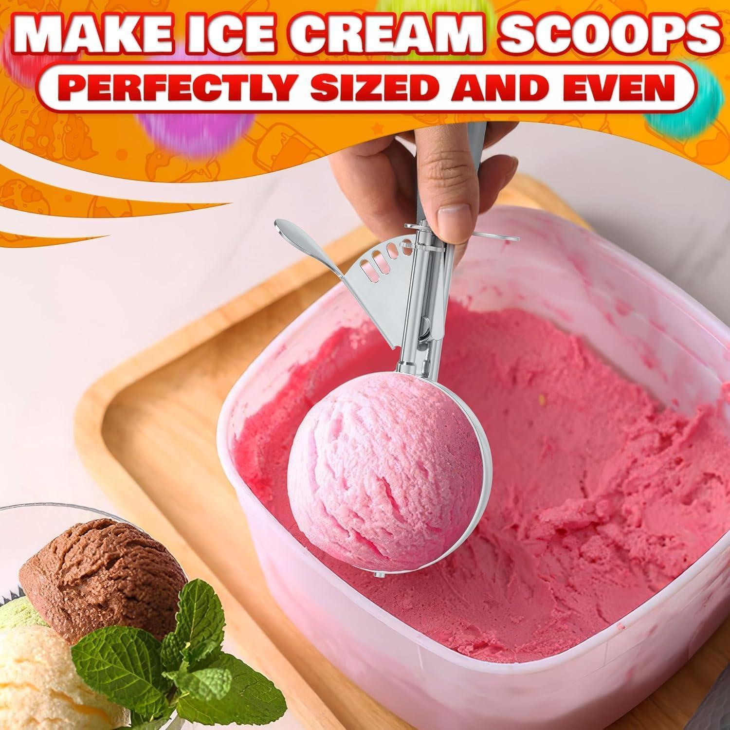 4 oz Ice Cream Scoop with Trigger Release #8 – Stainless Steel Versatile Tool for Baking Cookies and Desserts Durable Easy to Clean Dishwasher Safe Ergonomic Design for Precise Culinary Portions 4 oz Ice Cream Scoop with Trigger Release #8 – Stainless Steel Versatile Tool for Baking Cookies and Desserts Durable Easy to Clean Dishwasher Safe Ergonomic Design for Precise Culinary Portions