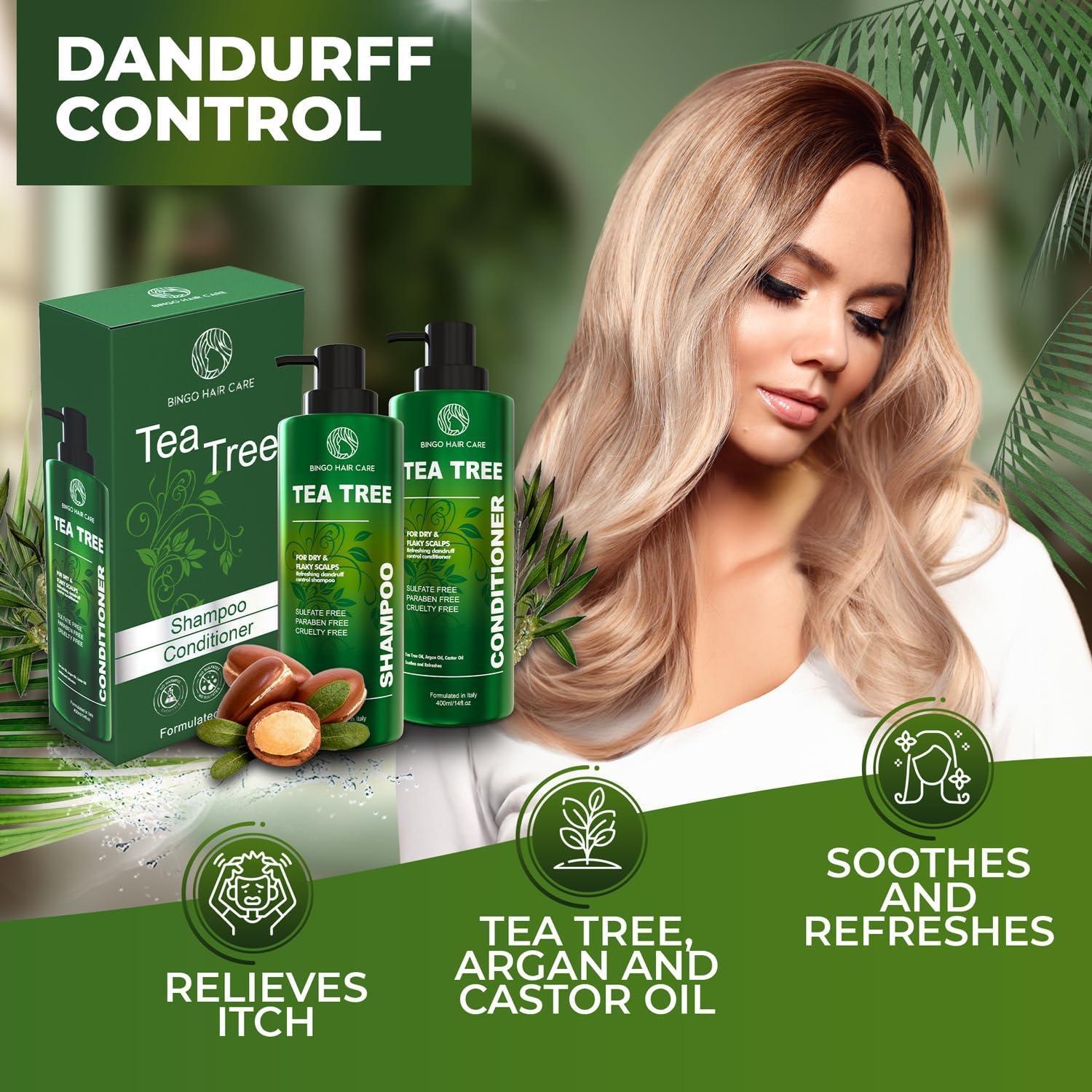 Tea Tree Shampoo and Conditioner Set Sulfate Free 14 Fl Oz Set of 2 Anti Dandruff Hair Care for Men and Women Cleansing Formula for Itchy Scalp and Oil Control Tea Tree Shampoo and Conditioner Set Sulfate Free 14 Fl Oz Set of 2 Anti Dandruff Hair Care for Men and Women Cleansing Formula for Itchy Scalp and Oil Control
