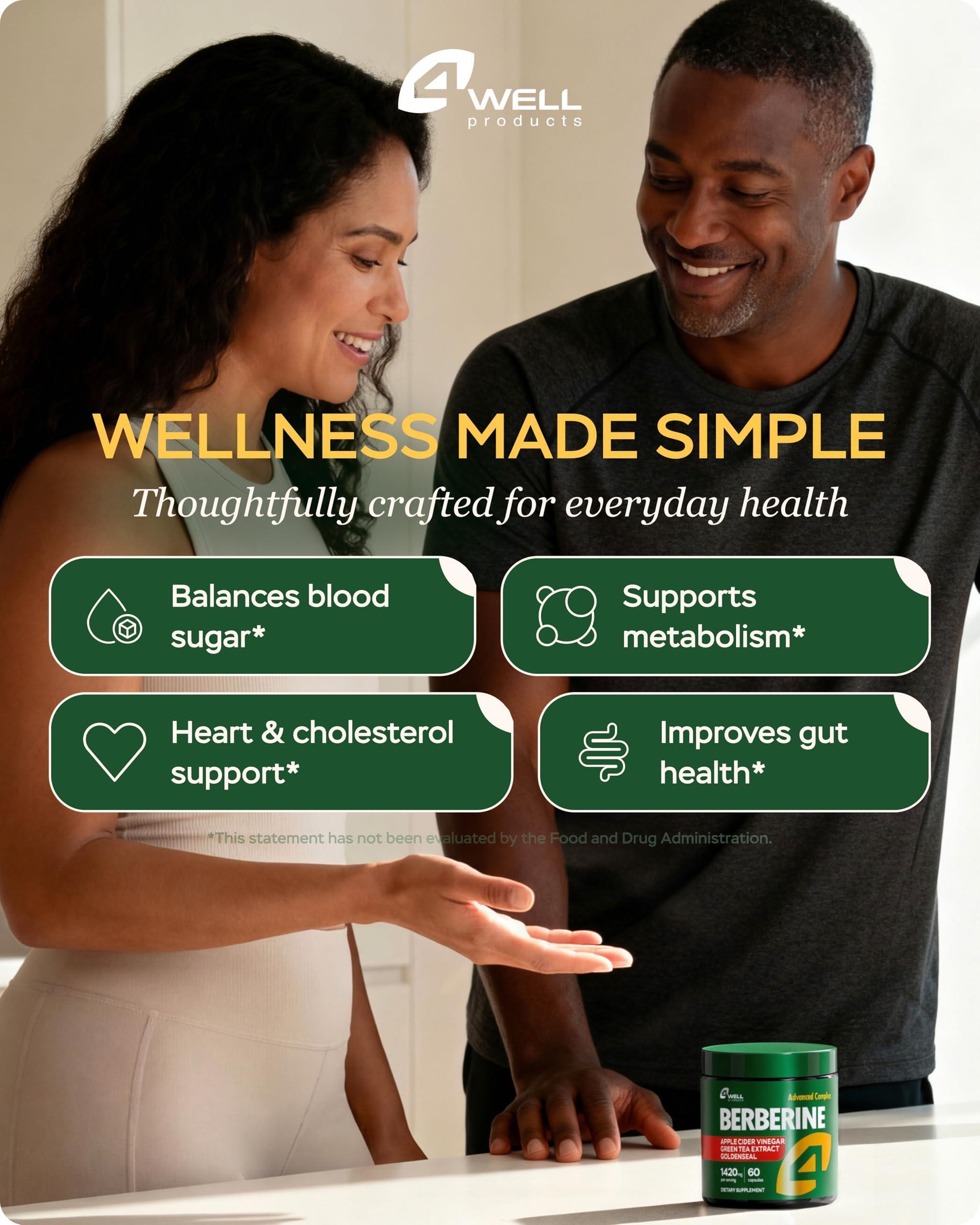 Berberine HCL 1200mg & Japanese Green Tea Extract 150mg Supplement for Metabolic Support with Apple Cider Vinegar & Goldenseal Body Composition Digestive & Immune Support 60 Capsules Berberine HCL 1200mg & Japanese Green Tea Extract 150mg Supplement for Metabolic Support with Apple Cider Vinegar & Goldenseal Body Composition Digestive & Immune Support 60 Capsules