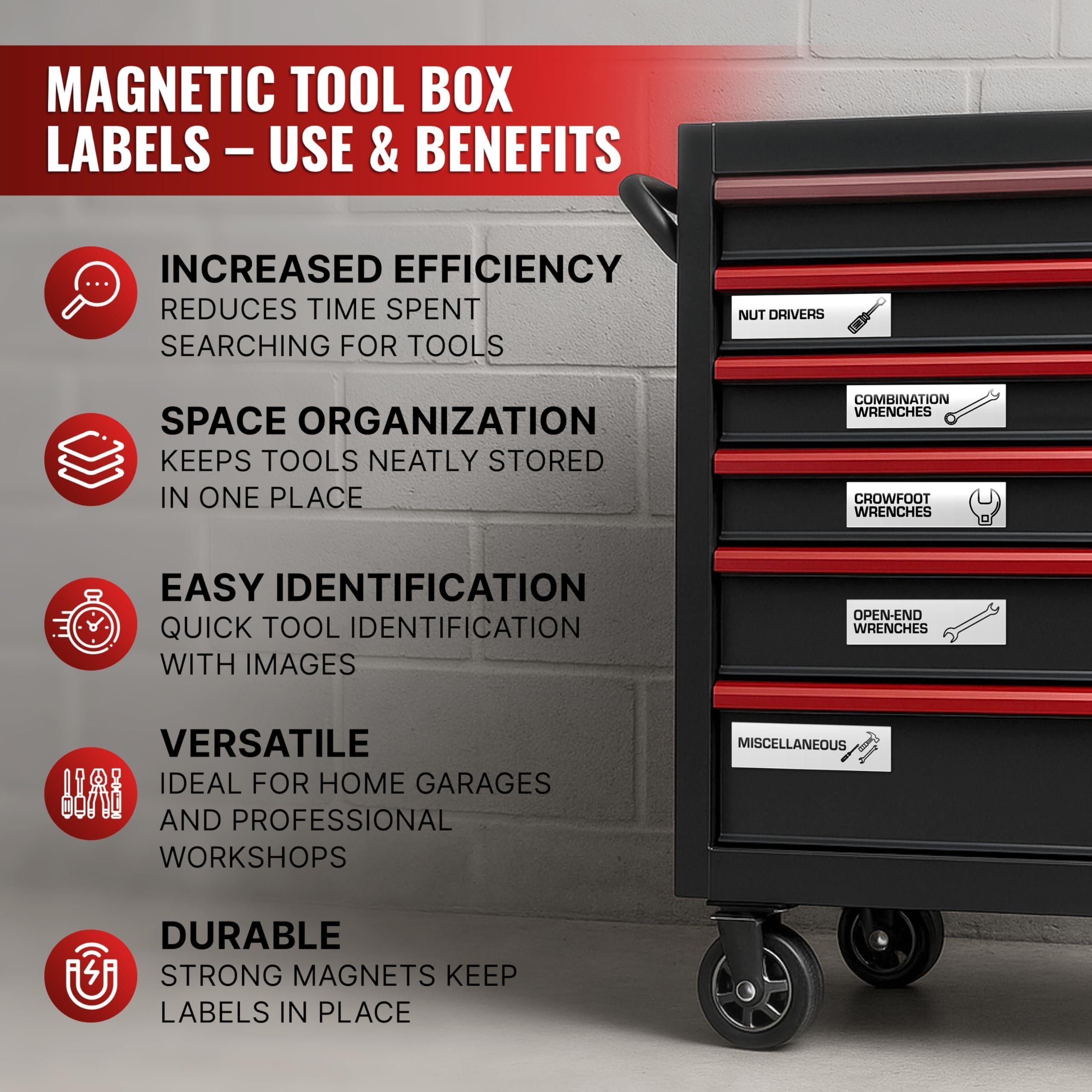 90 Pcs Magnetic Tool Box Labels 3.5x1 inch White Magnetic Toolbox Labels for Tool Box Drawers Strong Magnet Toolbox Organizer Chest Pre Printed & Blanked Emblems for Organization Toolbox Emblems 90 Pcs Magnetic Tool Box Labels 3.5x1 inch White Magnetic Toolbox Labels for Tool Box Drawers Strong Magnet Toolbox Organizer Chest Pre Printed & Blanked Emblems for Organization Toolbox Emblems
