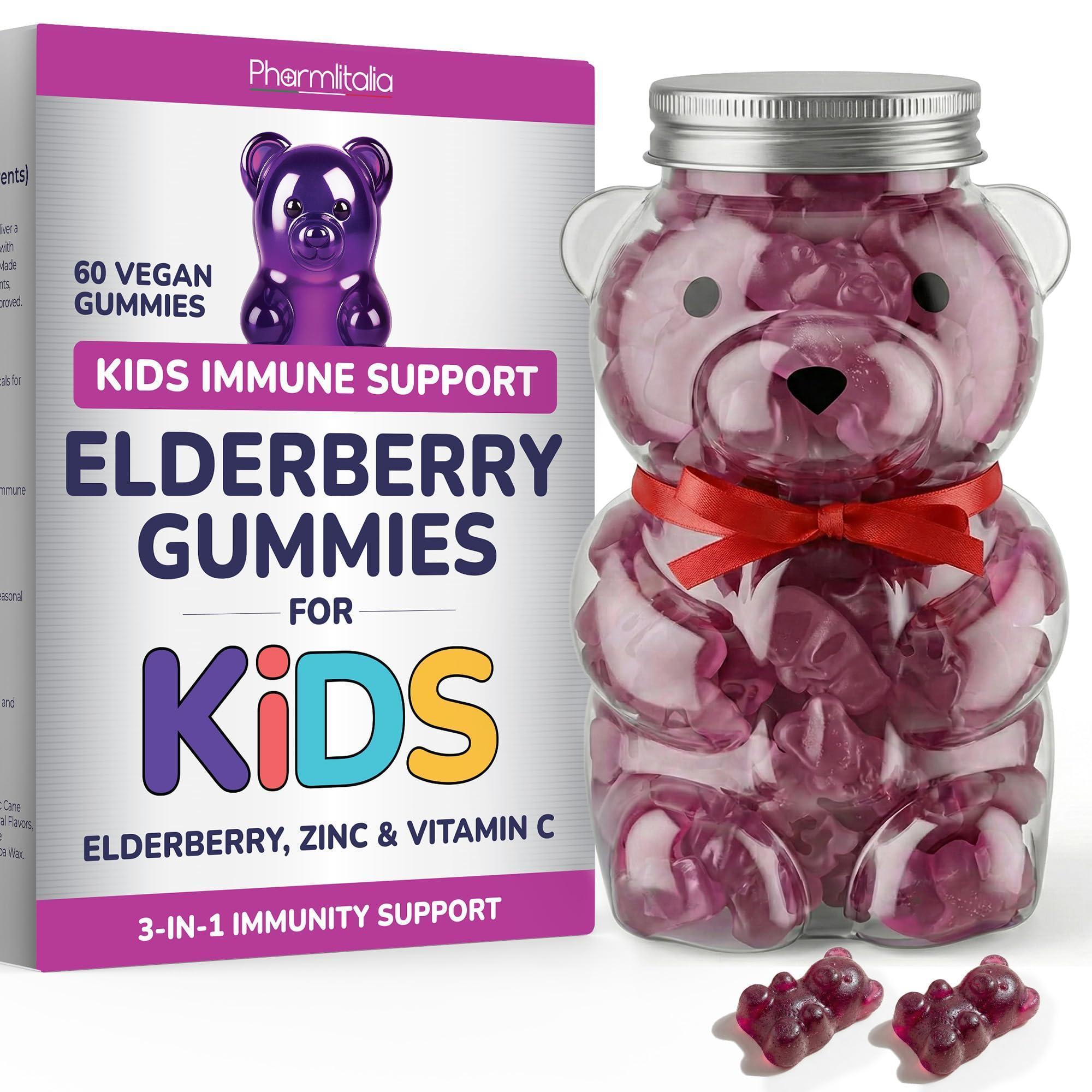 Elderberry Gummies for Kids 3 in 1 Immune Support with Zinc Vitamin C 60 Count Kids Elderberry Gummies for Daily Immunity Vegan Formula for Strong Immune Health Elderberry Gummies for Kids 3 in 1 Immune Support with Zinc Vitamin C 60 Count Kids Elderberry Gummies for Daily Immunity Vegan Formula for Strong Immune Health